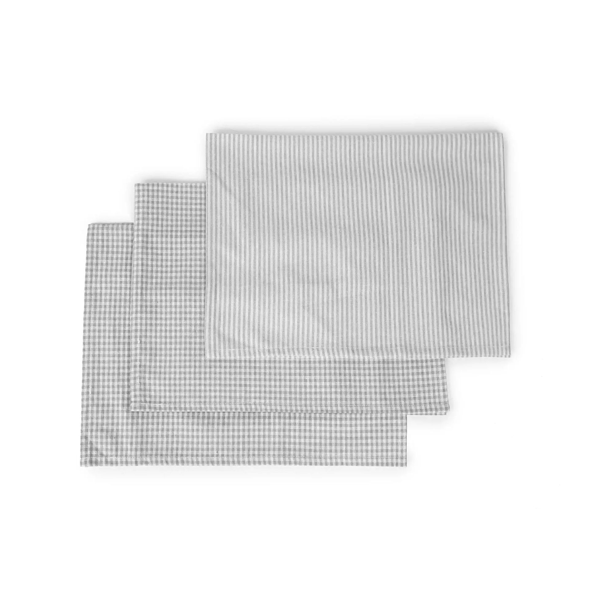 Solid Dyed Cotton Polyester blend Grey 20 Piece Kitchen Linen Set | Nonna's Home