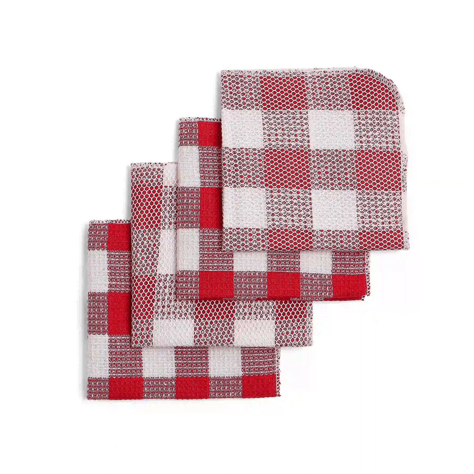 Solid Dyed Cotton Polyester blend Red 20 Piece Kitchen Linen Set | Nonna's Home