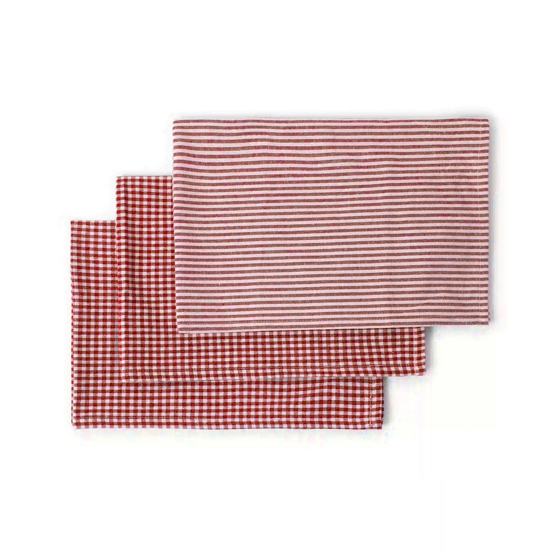 Solid Dyed Cotton Polyester blend Red 20 Piece Kitchen Linen Set | Nonna's Home
