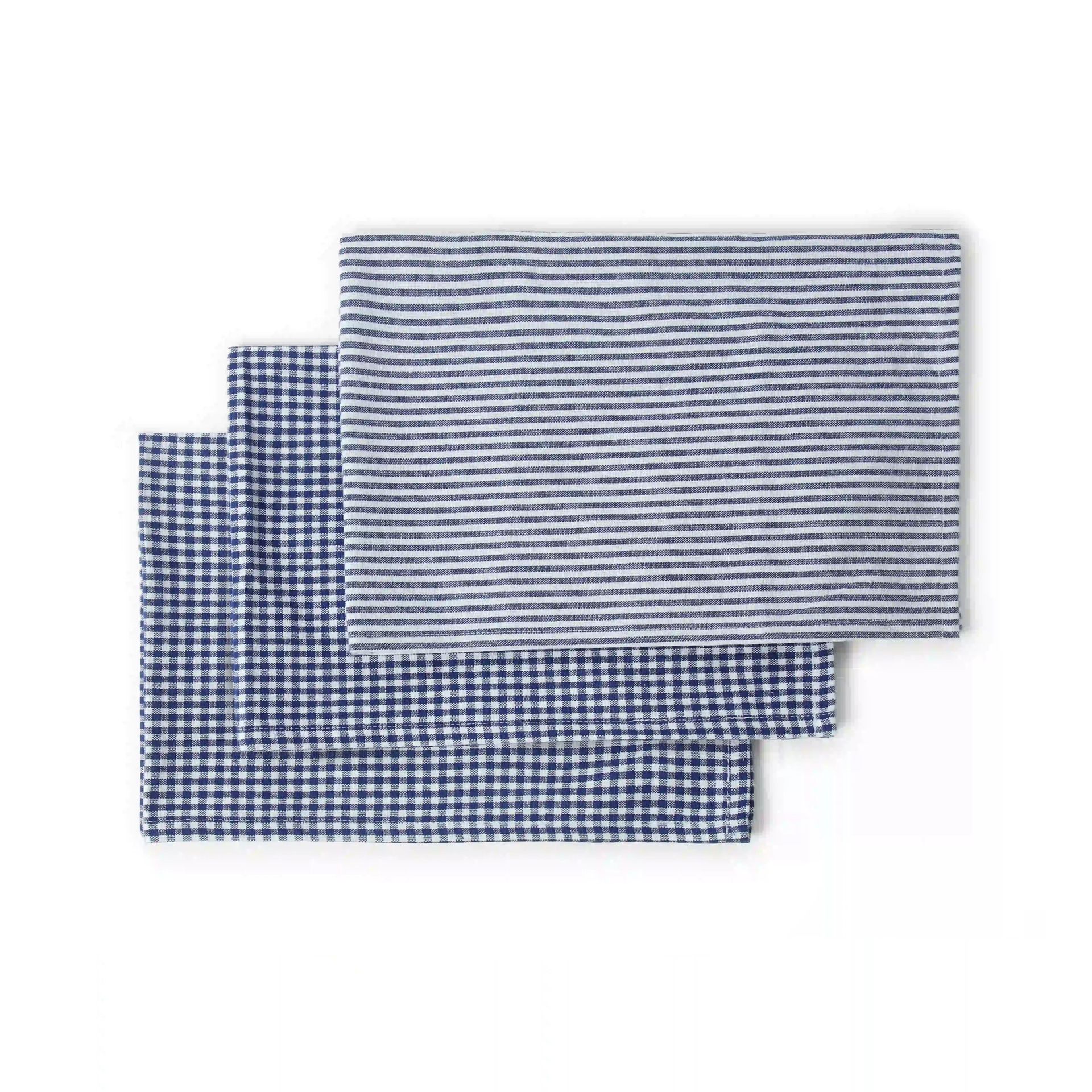 Solid Dyed Cotton Polyester blend Deep Blue 20 Piece Kitchen Linen Set | Nonna's Home