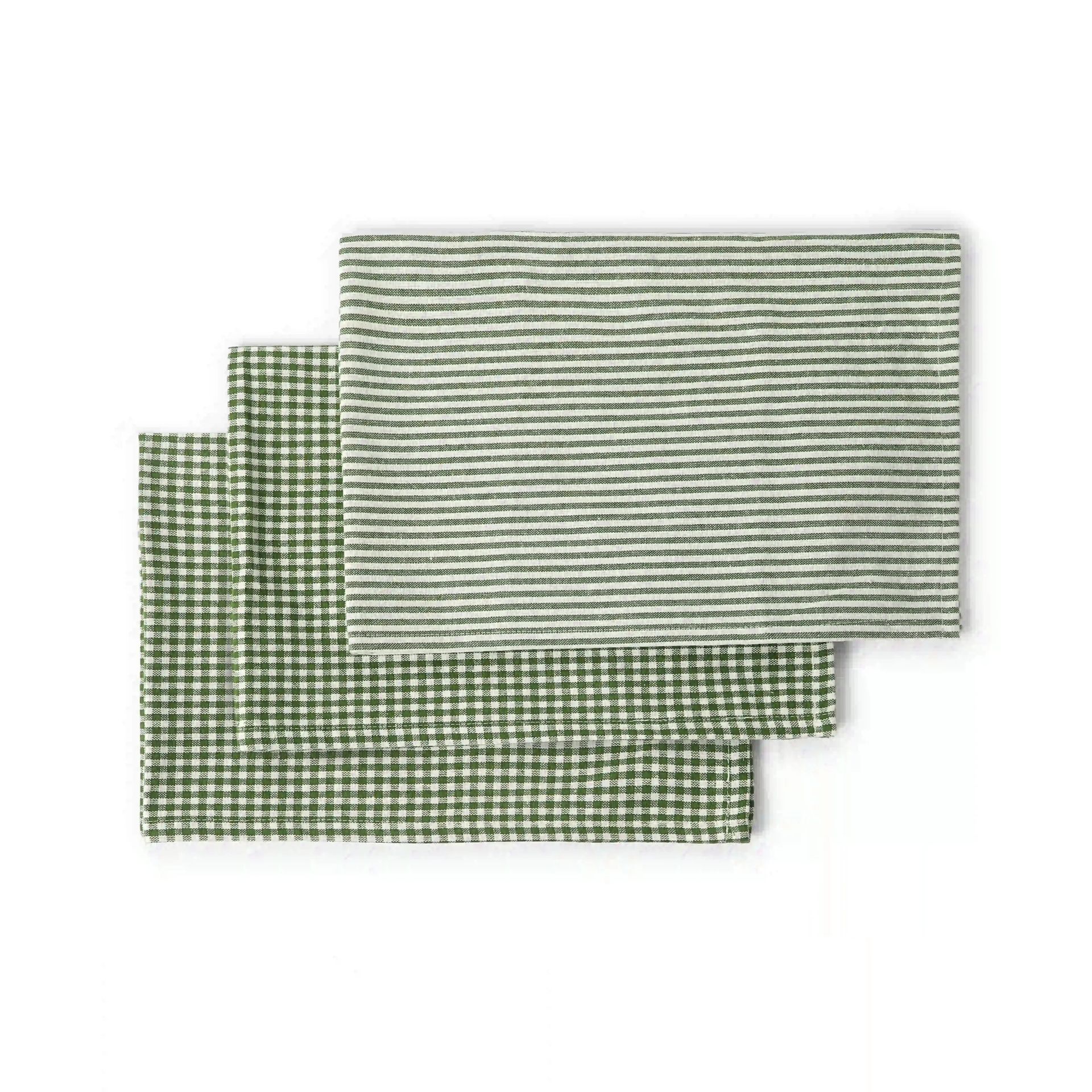 Solid Dyed Cotton Polyester blend Olive Green 20 Piece Kitchen Linen Set | Nonna's Home