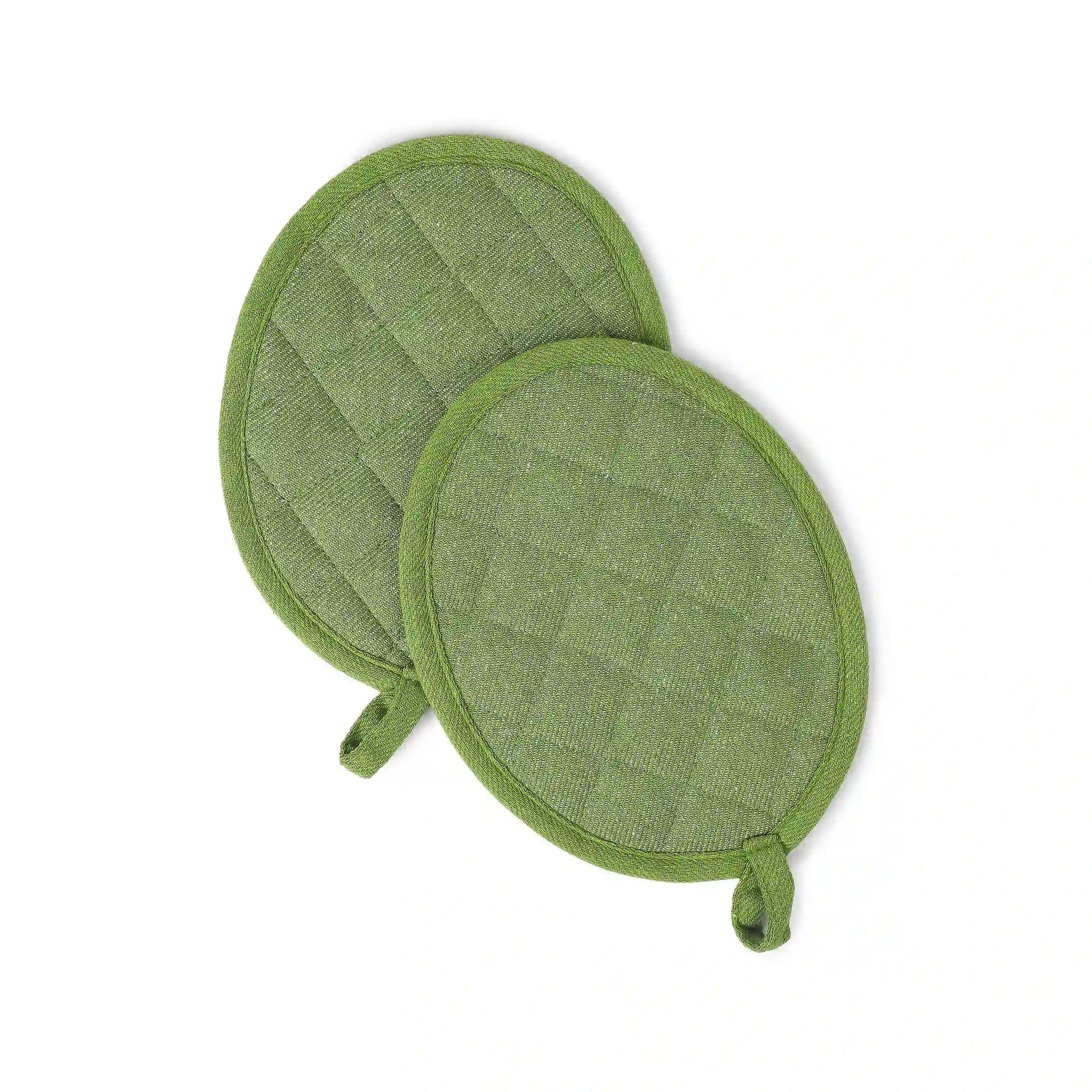 Solid Dyed Cotton Polyester blend Olive Green 20 Piece Kitchen Linen Set | Nonna's Home