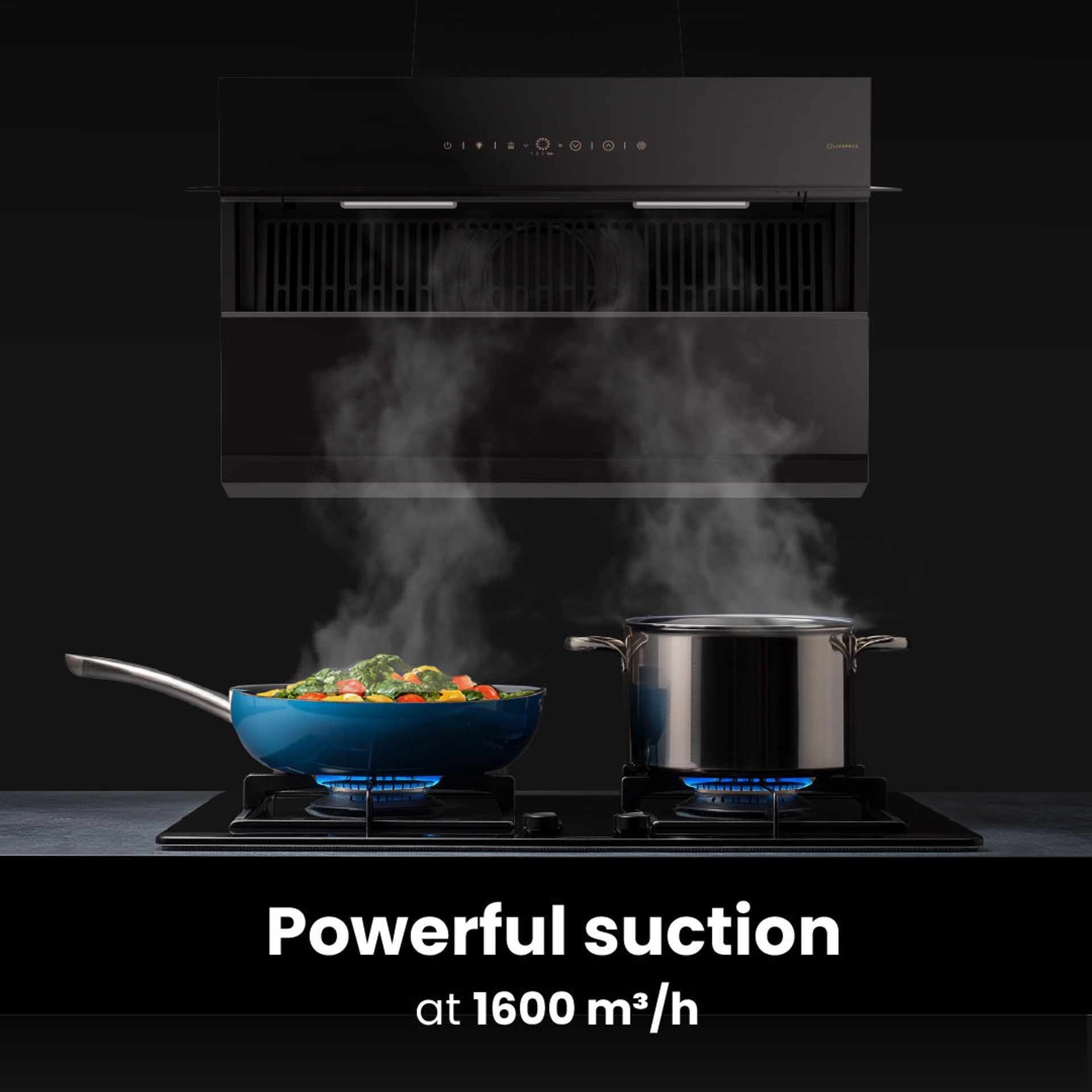 Intellia Auto Clean BLDC Ducted 1600 m3/h 900 mm Inclined Chimney | Intellia CHI90