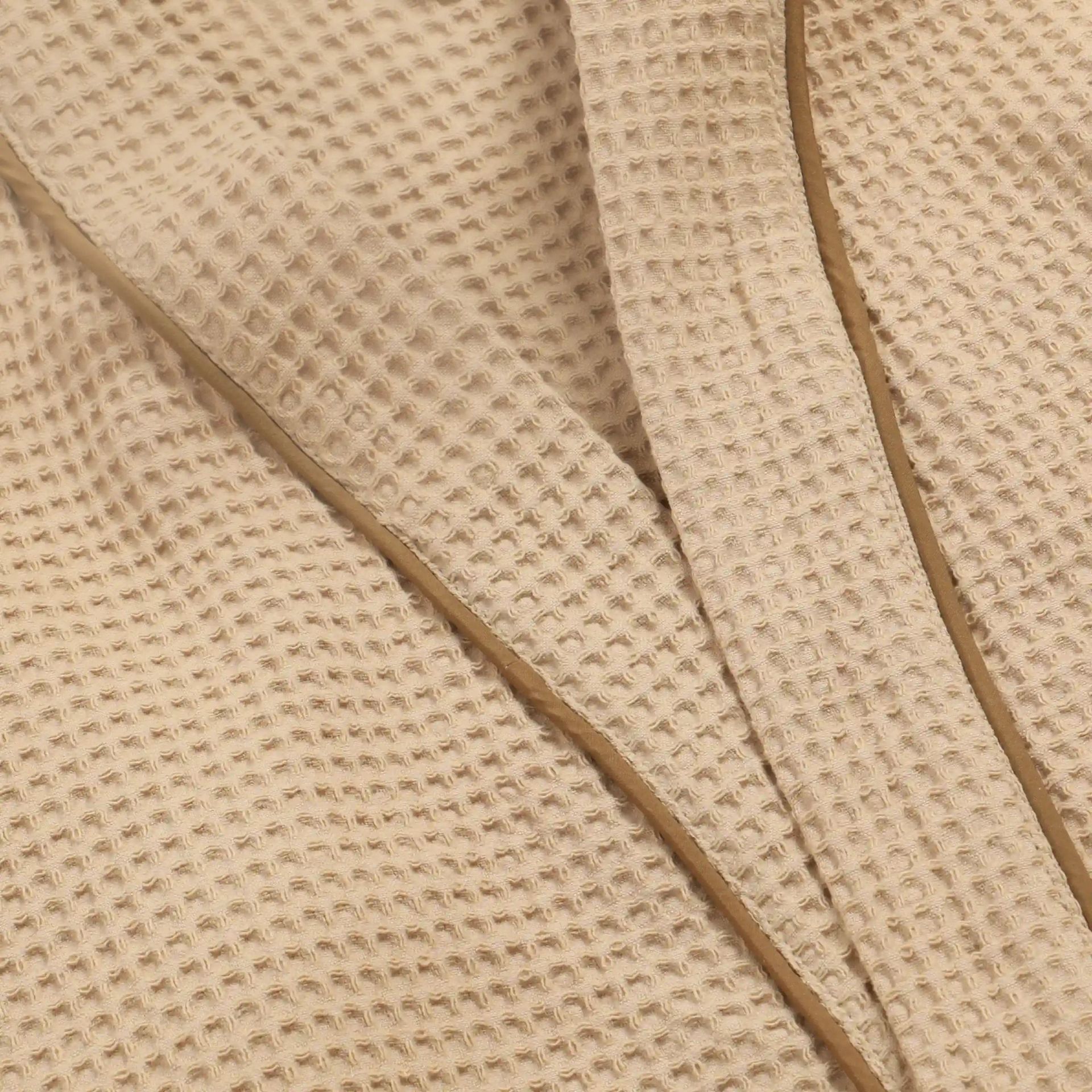Solid Waffle 280 GSM 100% Cotton Beige Medium Bath Robe | Paleto