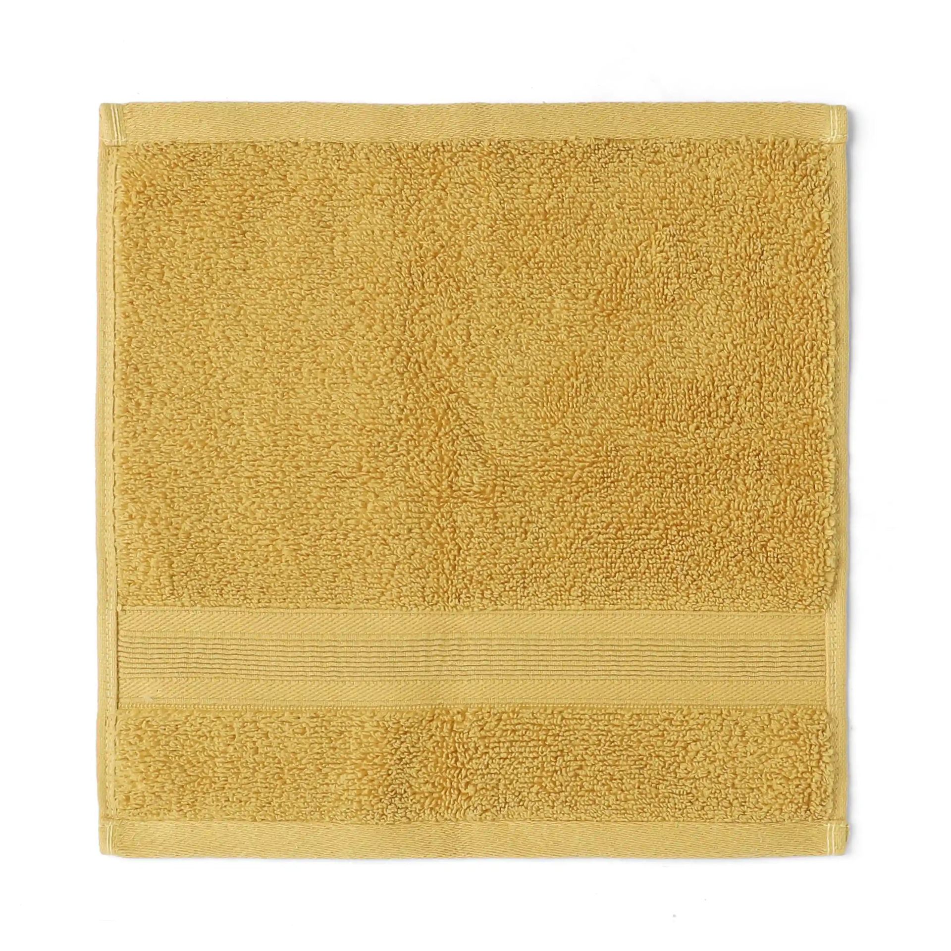 Solid Dyed 550 GSM 100% Cotton Sunlit Honey Face Towel | Pelushe