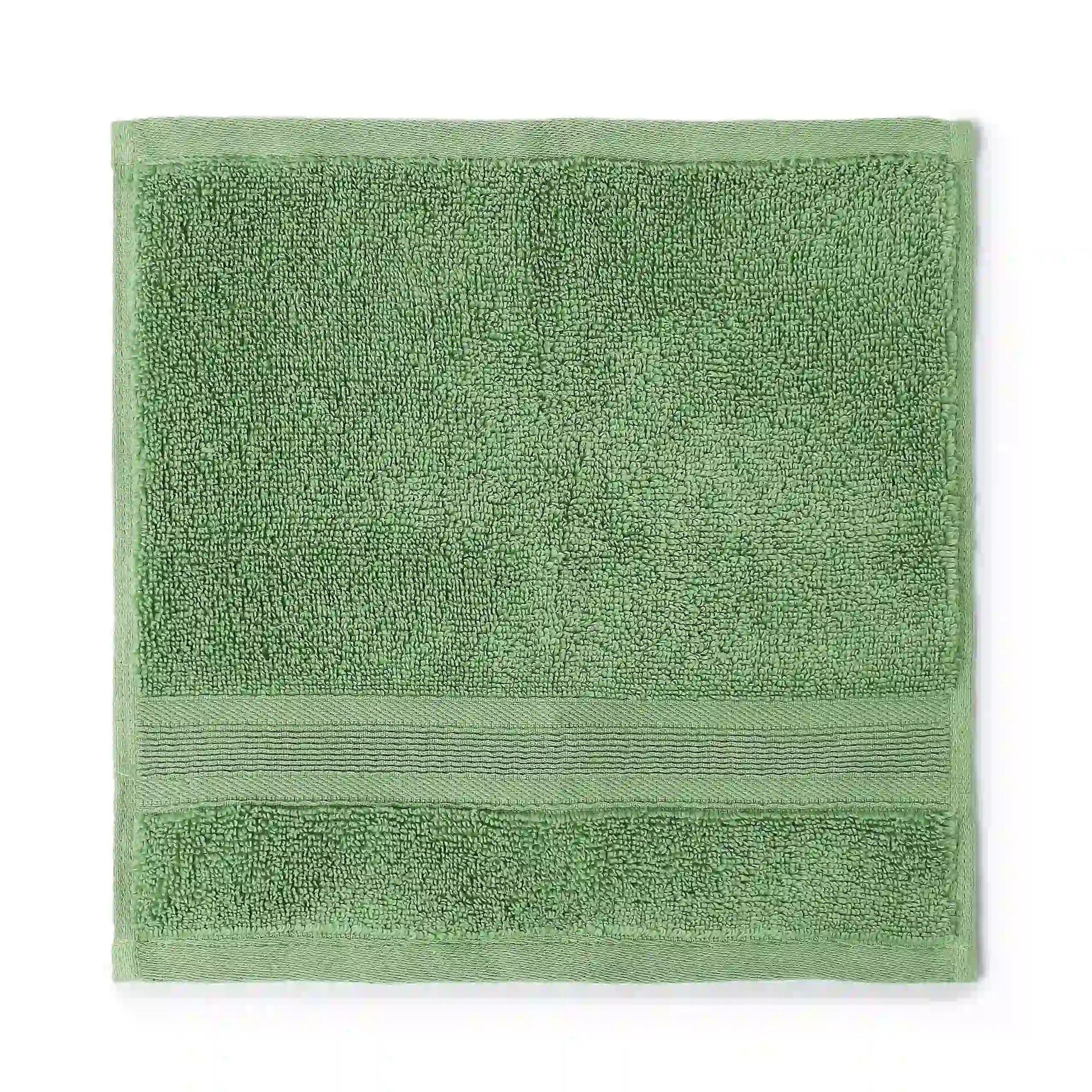 Solid Dyed 550 GSM 100% Cotton Forest Green Face Towel | Pelushe