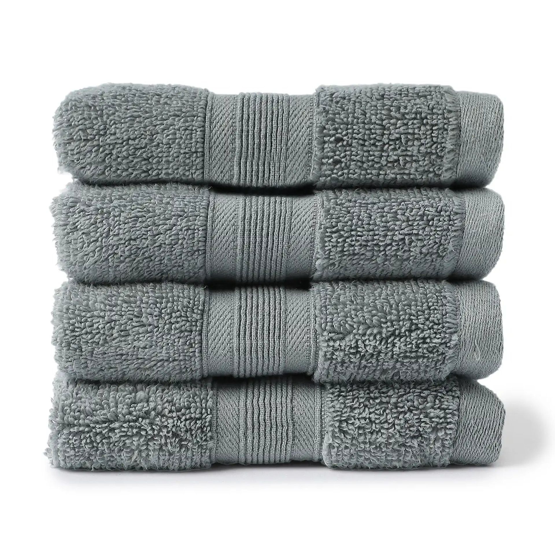 Solid Dyed 550 GSM 100% Cotton Graphite Face Towel | Pelushe
