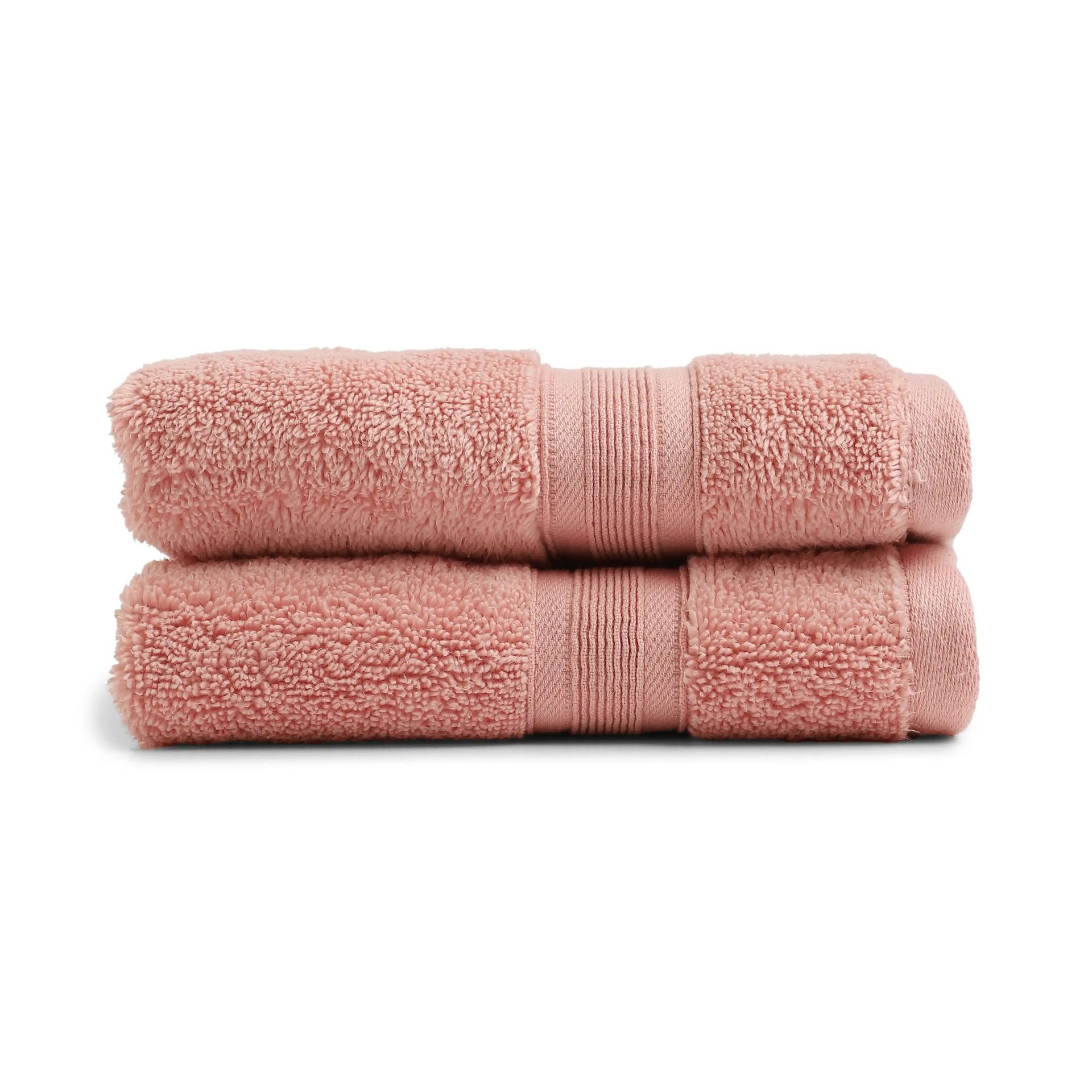 Solid Dyed 550 GSM 100% Cotton Salmon Dust Hand Towel | Pelushe