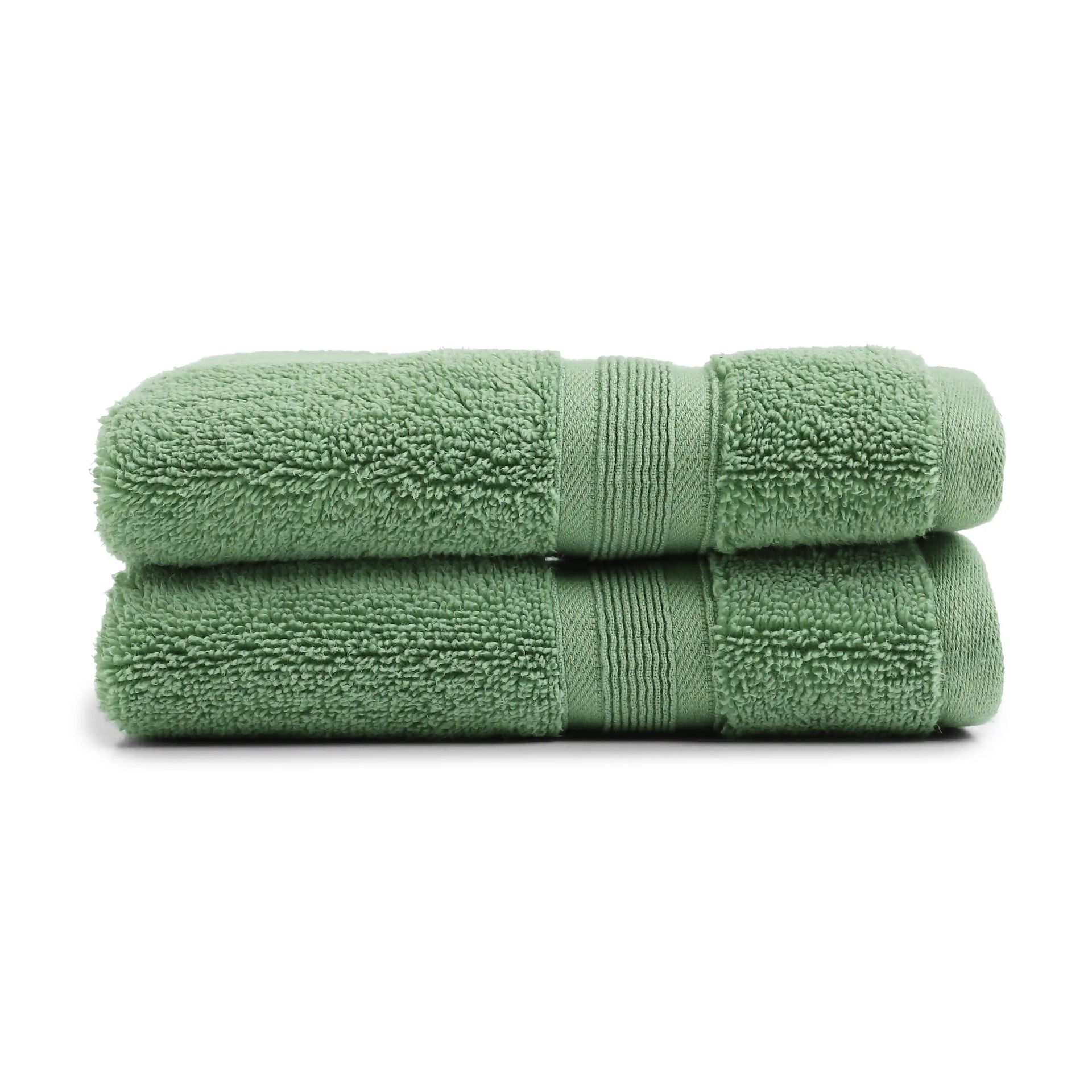 Solid Dyed 550 GSM 100% Cotton Forest Green Hand Towel | Pelushe