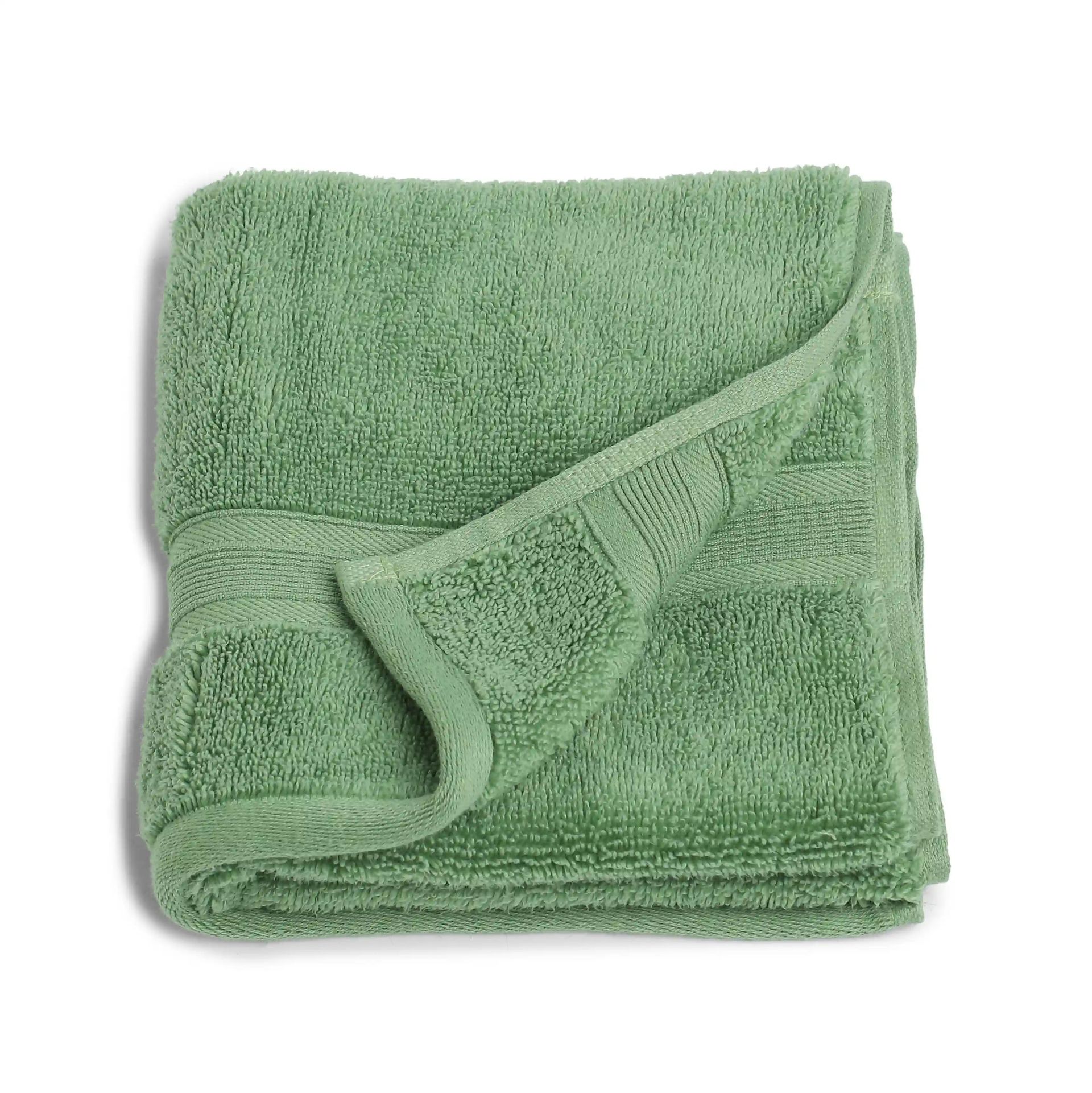 Solid Dyed 550 GSM 100% Cotton Forest Green Hand Towel | Pelushe