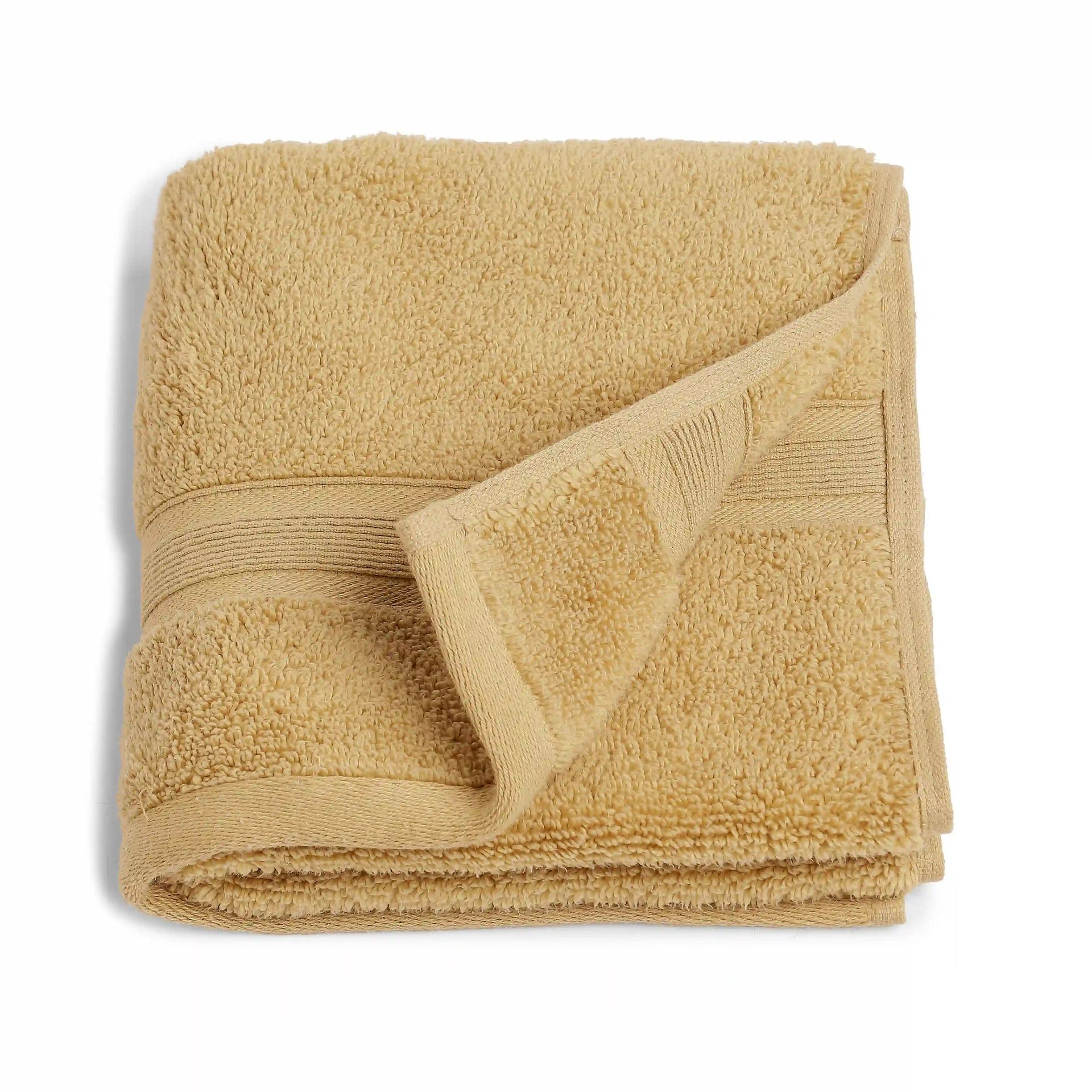 Solid Dyed 550 GSM 100% Cotton Beige Hand Towel | Pelushe