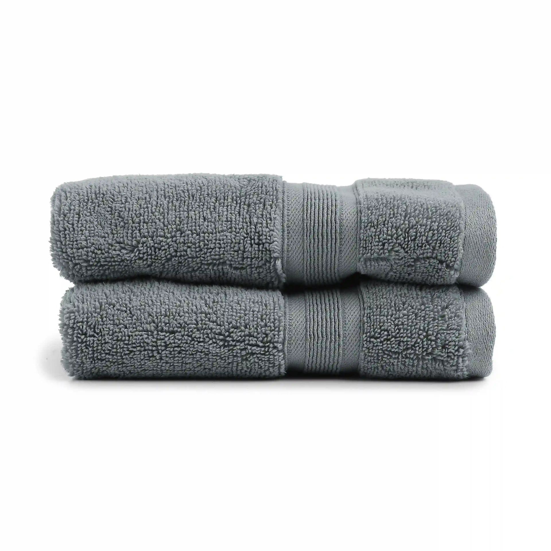 Solid Dyed 550 GSM 100% Cotton Graphite Hand Towel | Pelushe