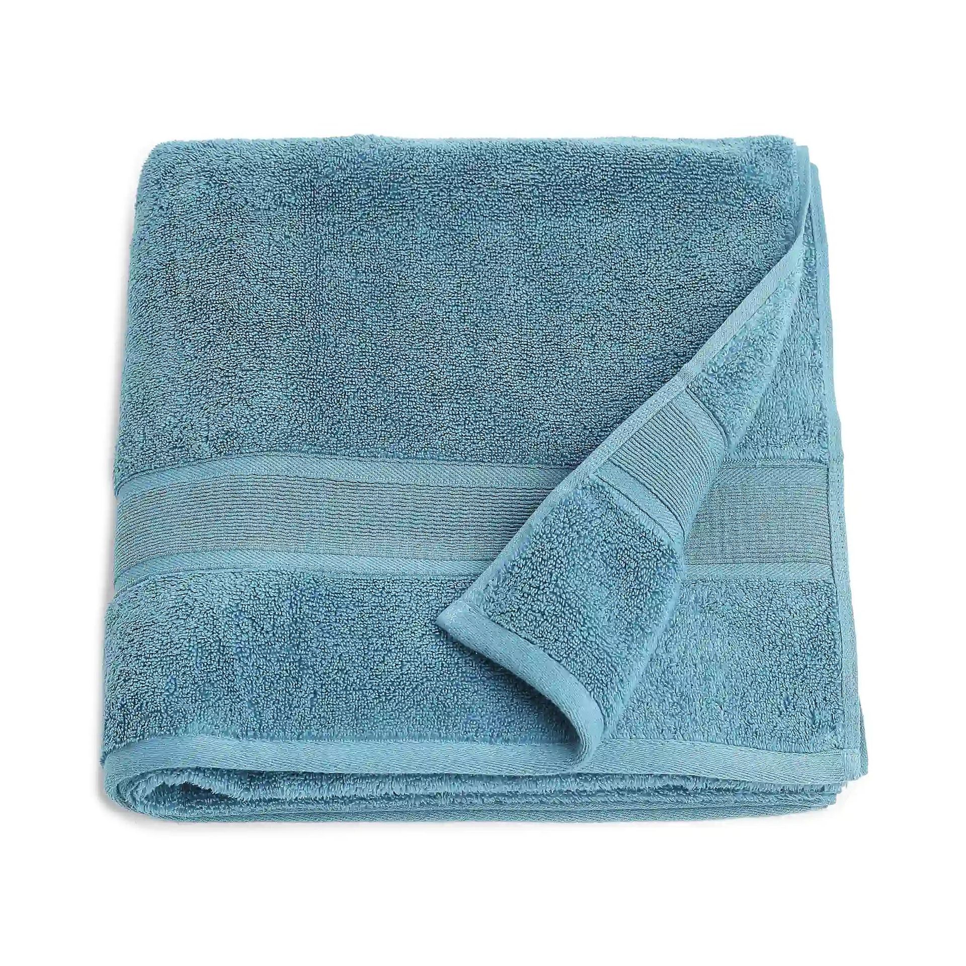 Solid Dyed 550 GSM 100% Cotton Moonlight Blue Bath Towel | Pelushe