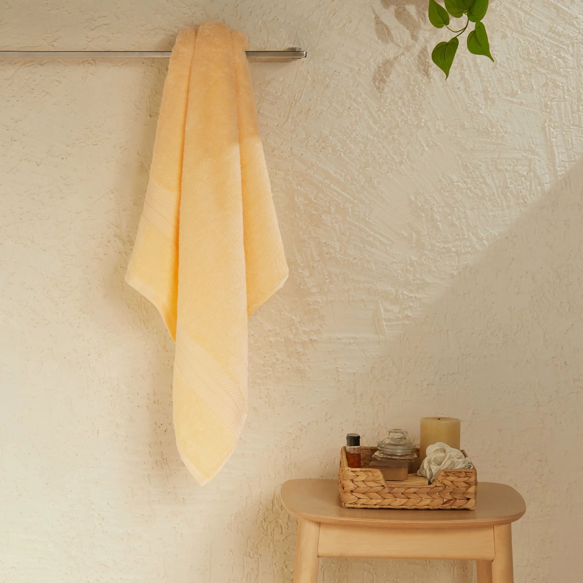 Solid Dyed 475 GSM 100% Cotton Buttercream 12 Piece Towel Set | Paleto
