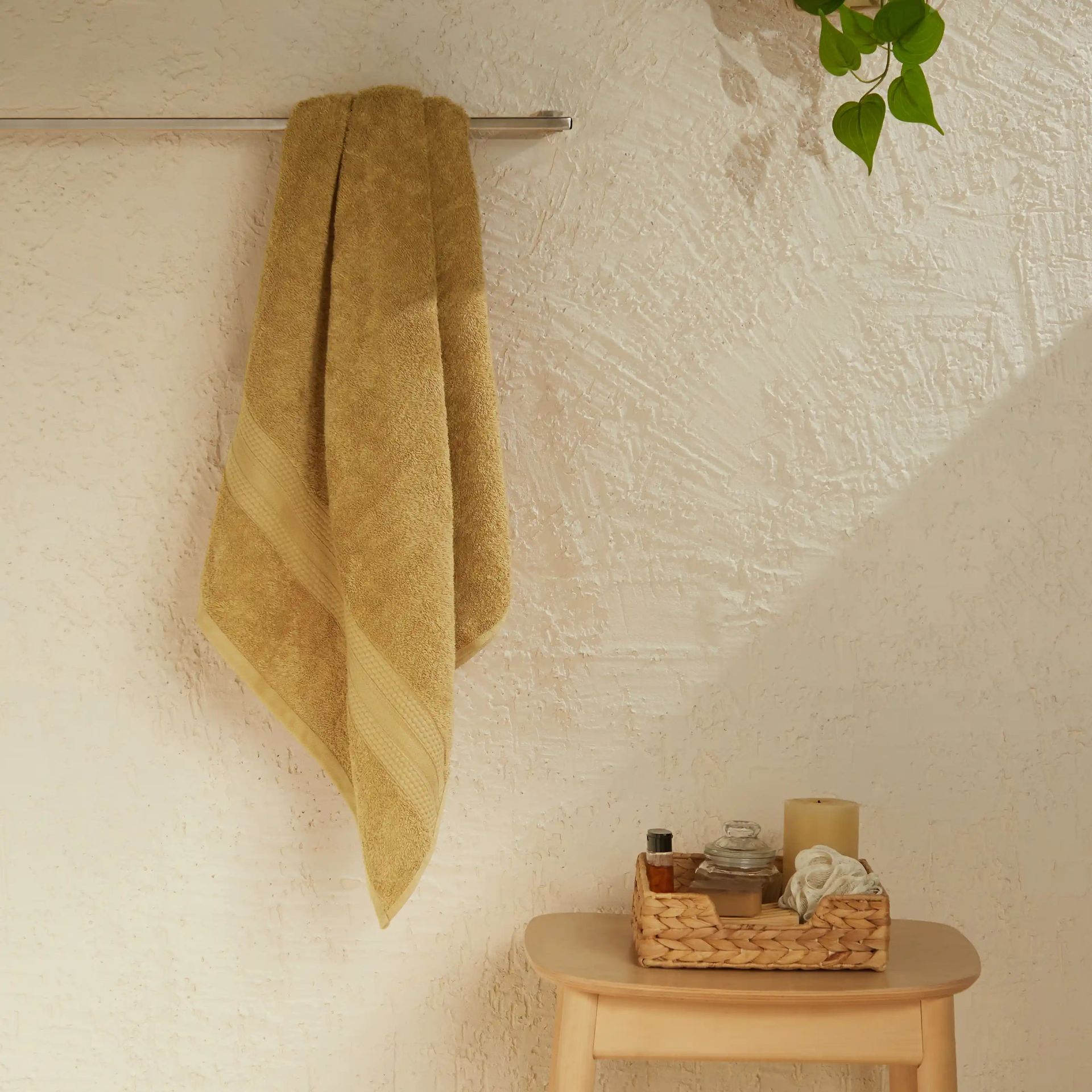 Solid Dyed 475 GSM 100% Cotton Beige 12 Piece Towel Set | Paleto