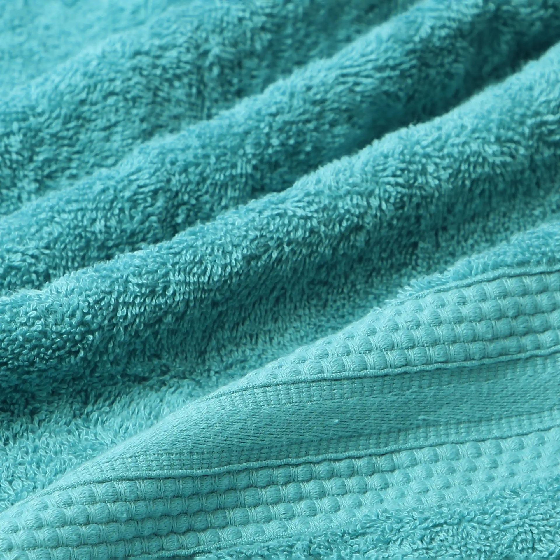 Solid Dyed 475 GSM 100% Cotton Teal 12 Piece Towel Set | Paleto