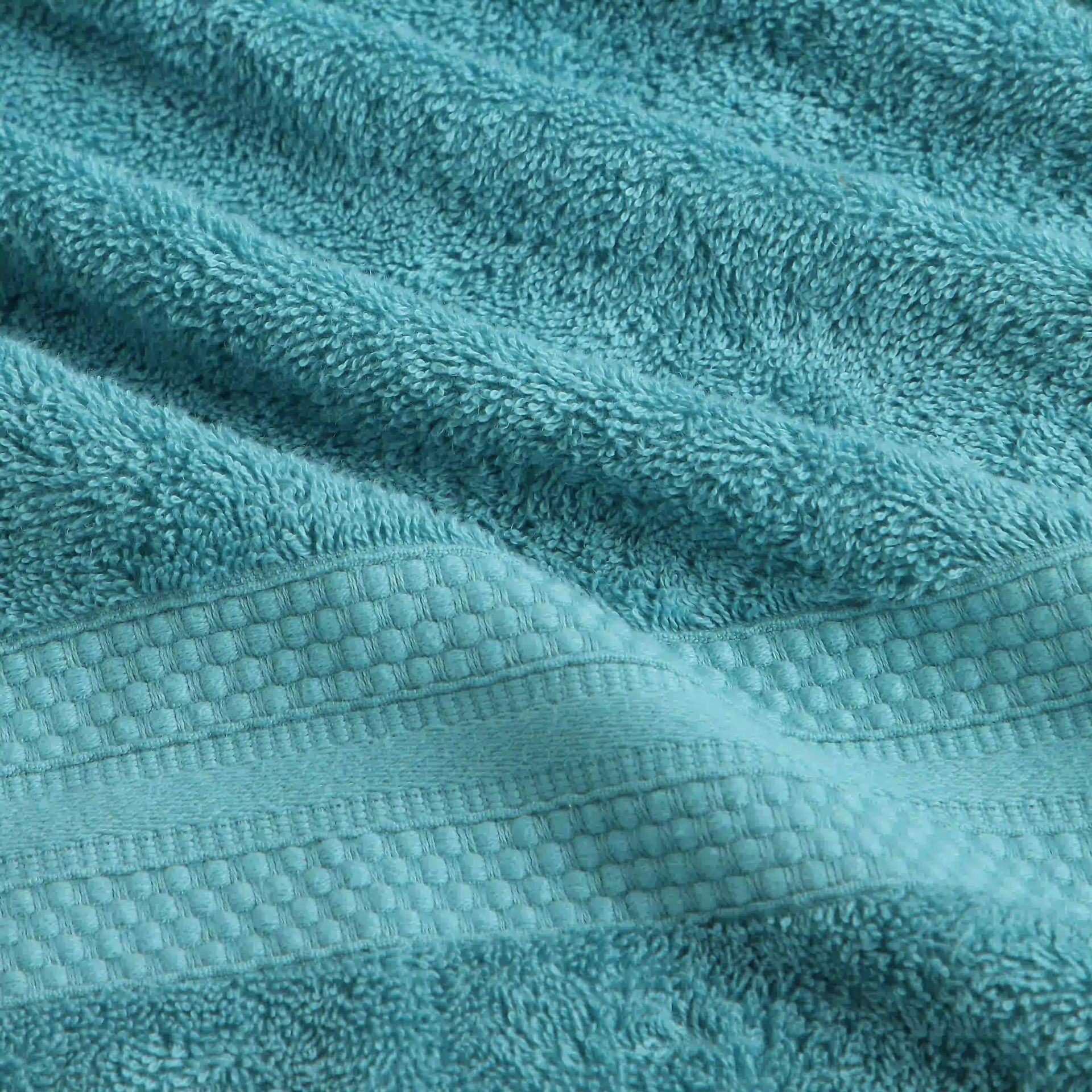 Solid Dyed 475 GSM 100% Cotton Teal 6 Piece Towel Set | Paleto