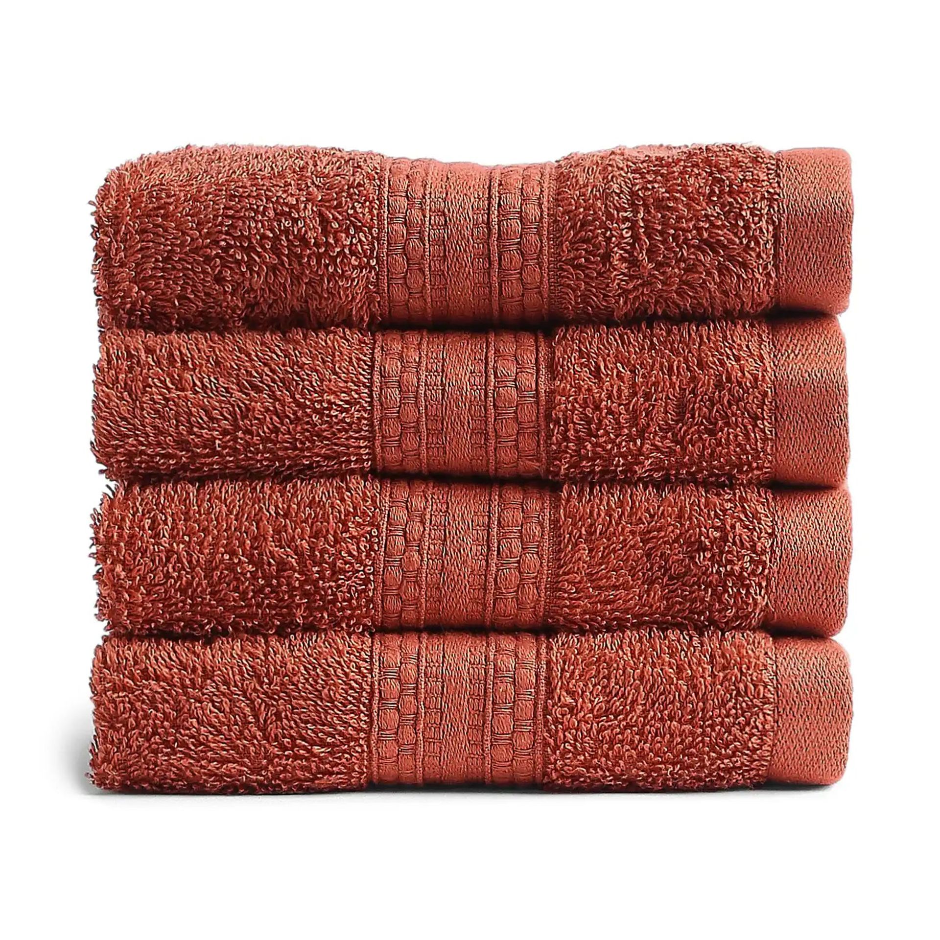 Solid Dyed 475 GSM 100% Cotton Burnt Red Face Towel | Paleto