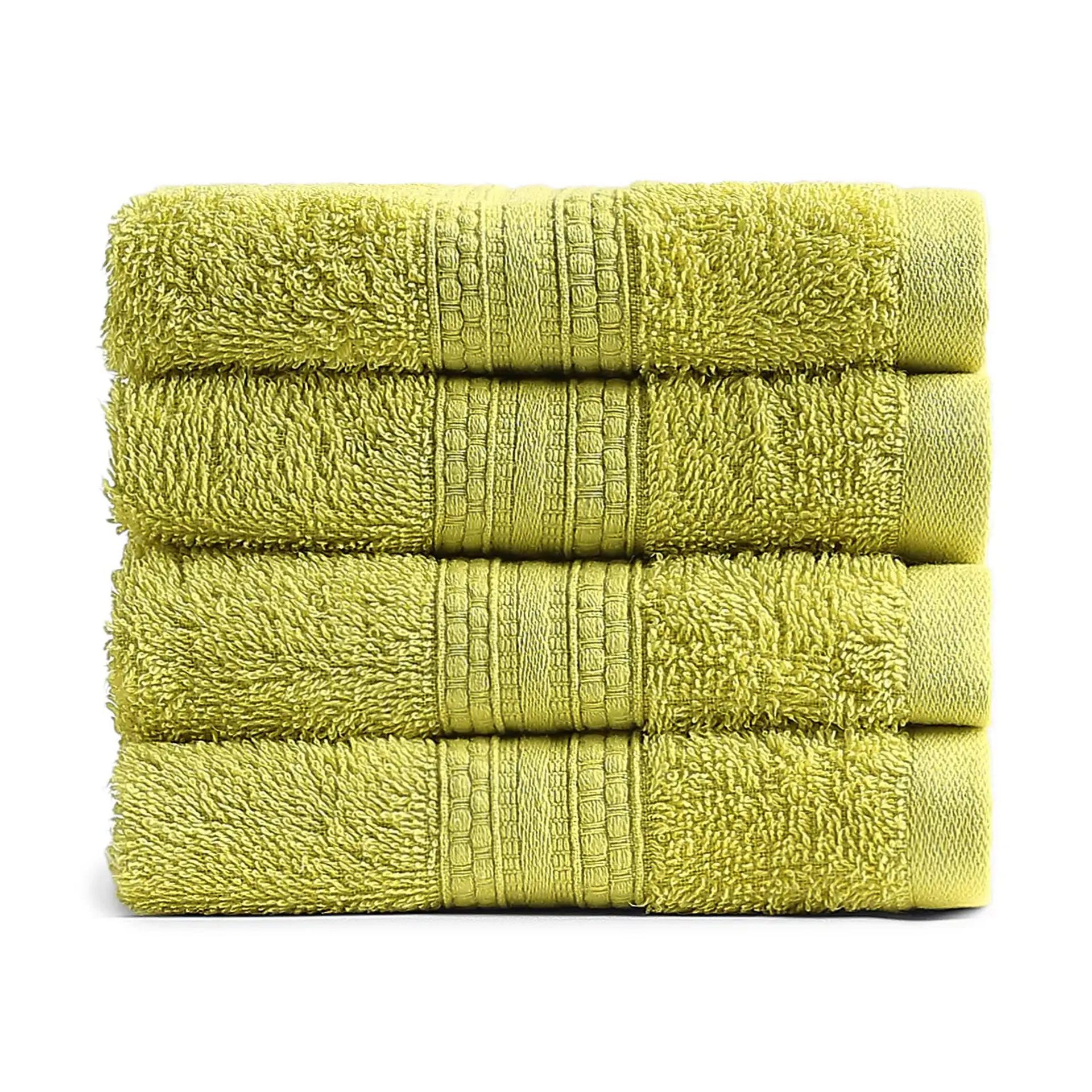 Solid Dyed 475 GSM 100% Cotton Apple Green Face Towel | Paleto