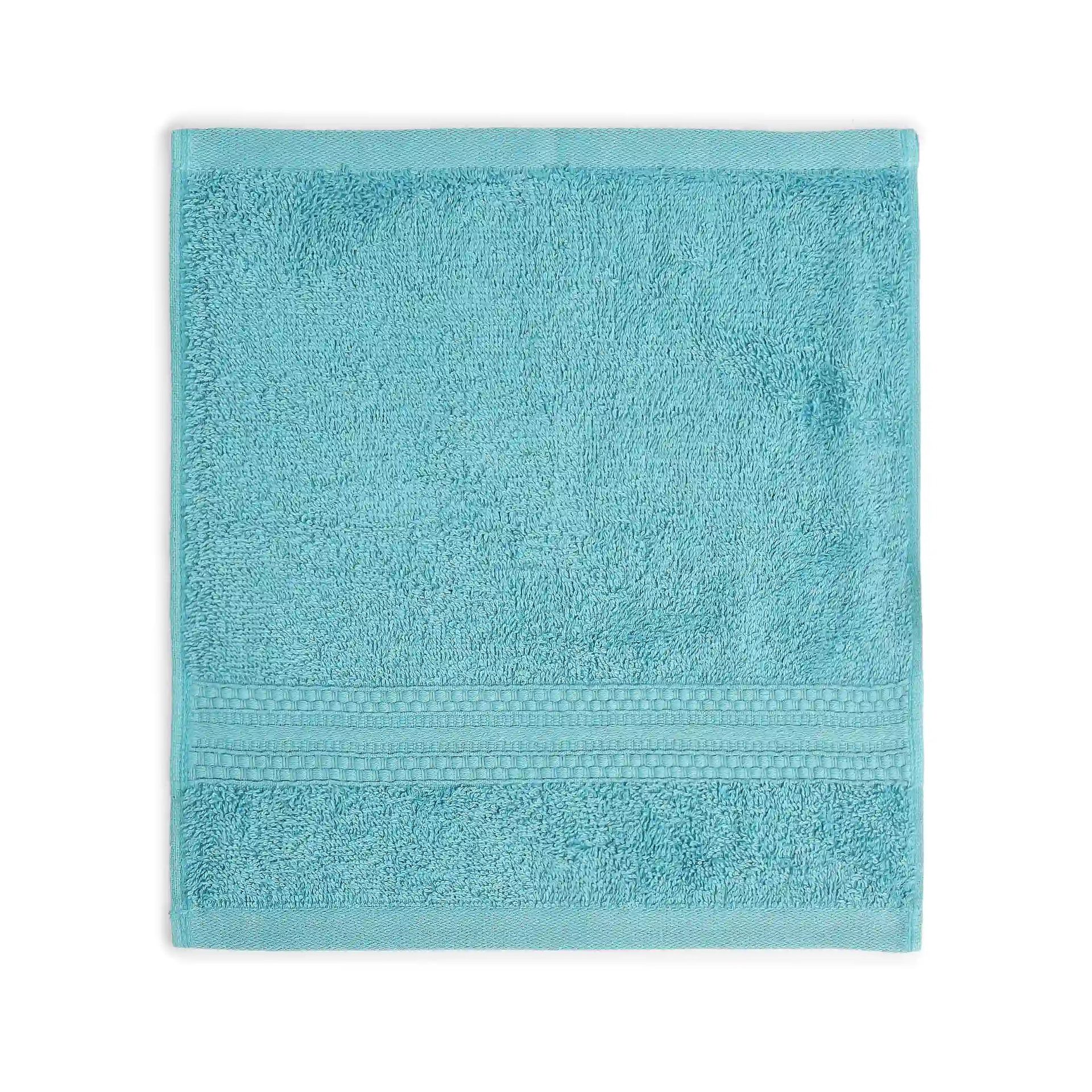Solid Dyed 475 GSM 100% Cotton Teal Face Towel | Paleto