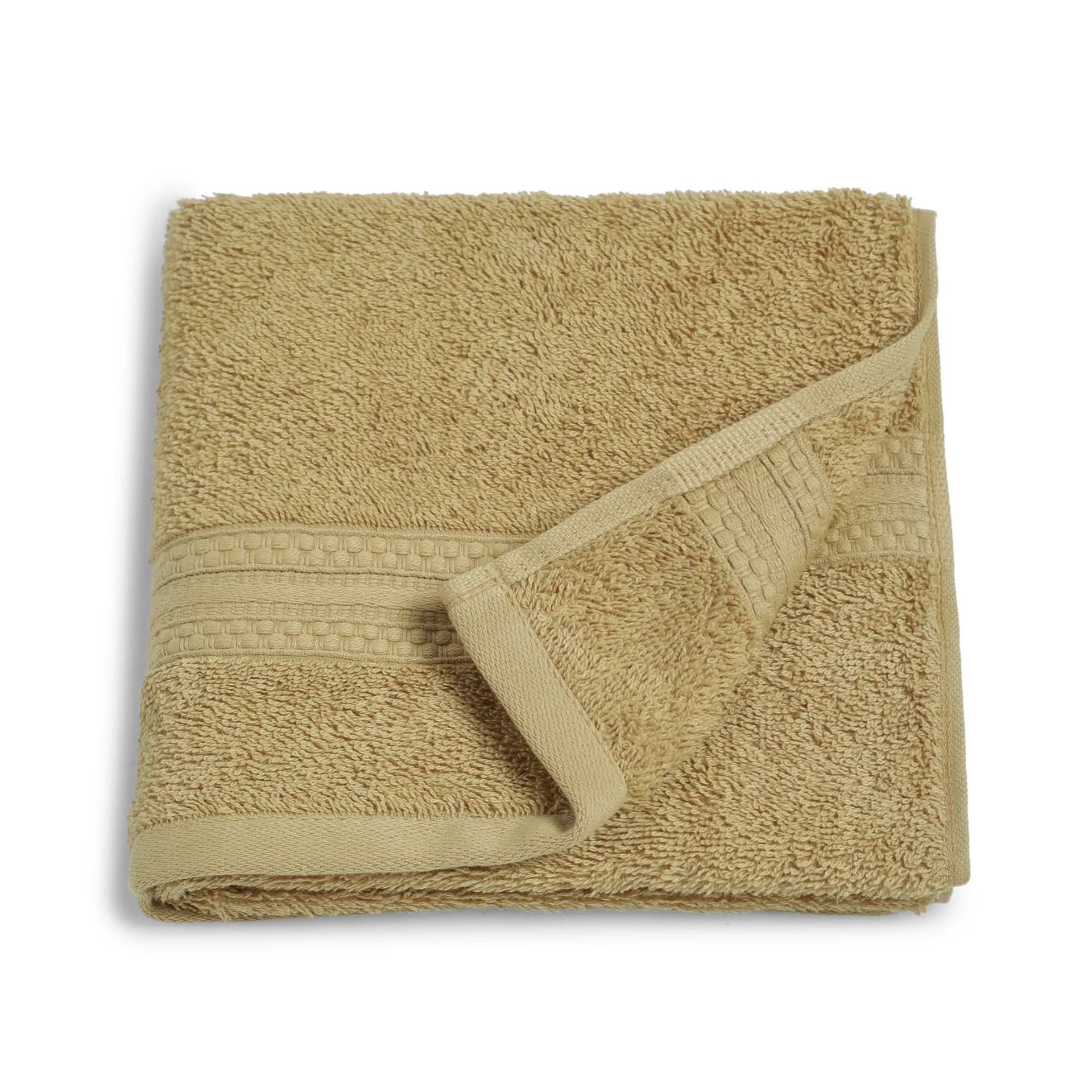 Solid Dyed 475 GSM 100% Cotton Beige Hand Towel | Paleto