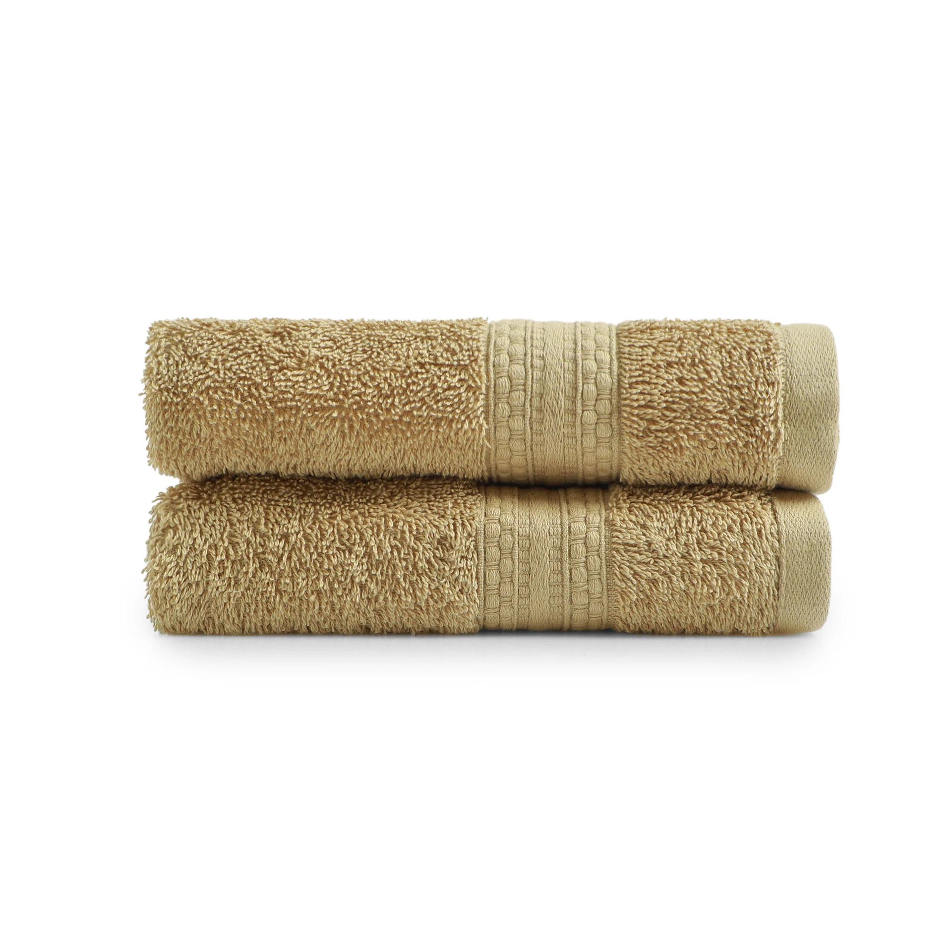 Solid Dyed 475 GSM 100% Cotton Beige Hand Towel | Paleto