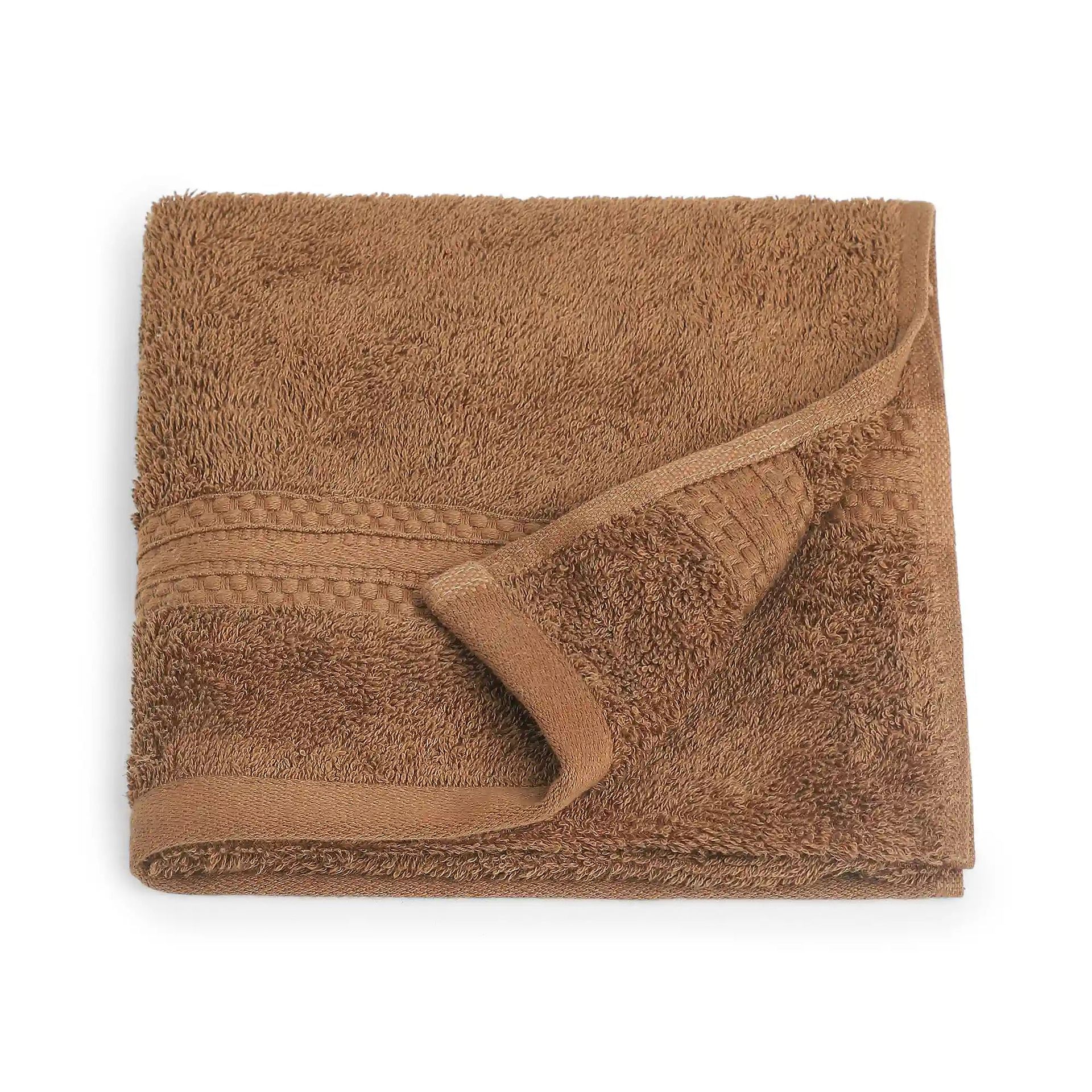 Solid Dyed 475 GSM 100% Cotton Chocolate Hand Towel | Paleto