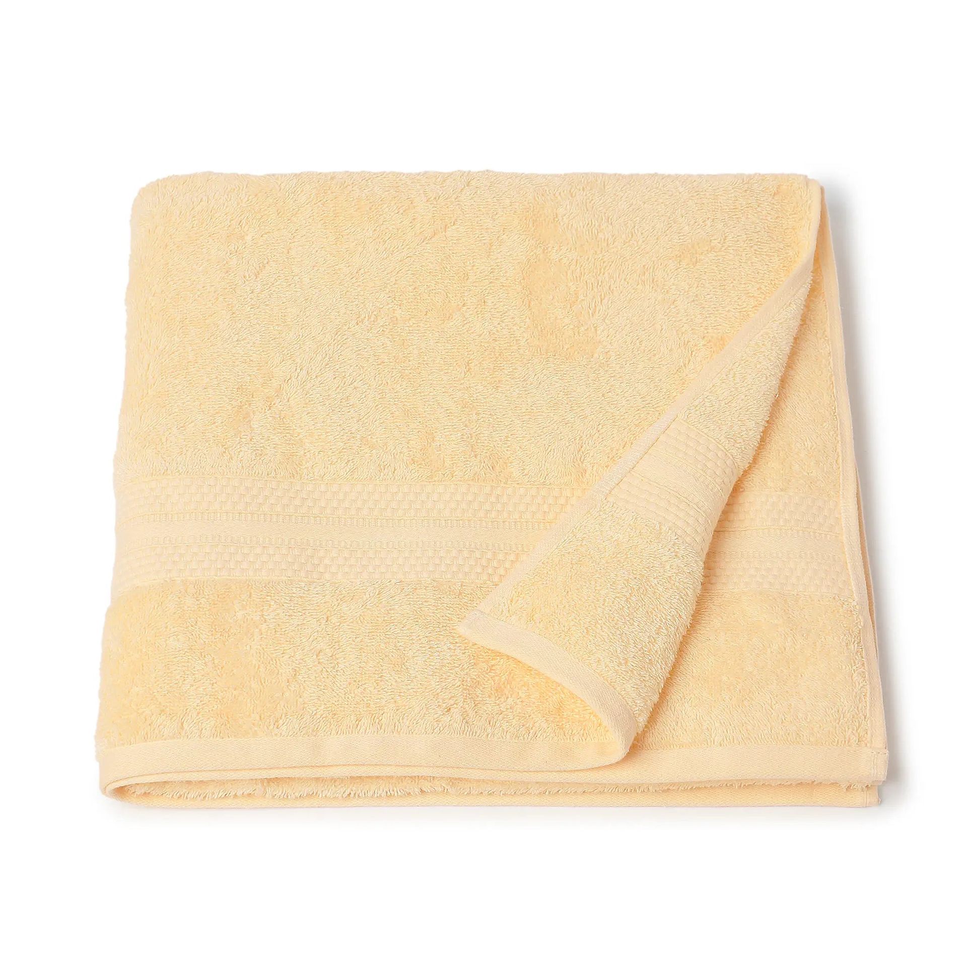 Solid Dyed 475 GSM 100% Cotton Buttercream Bath Towel | Paleto