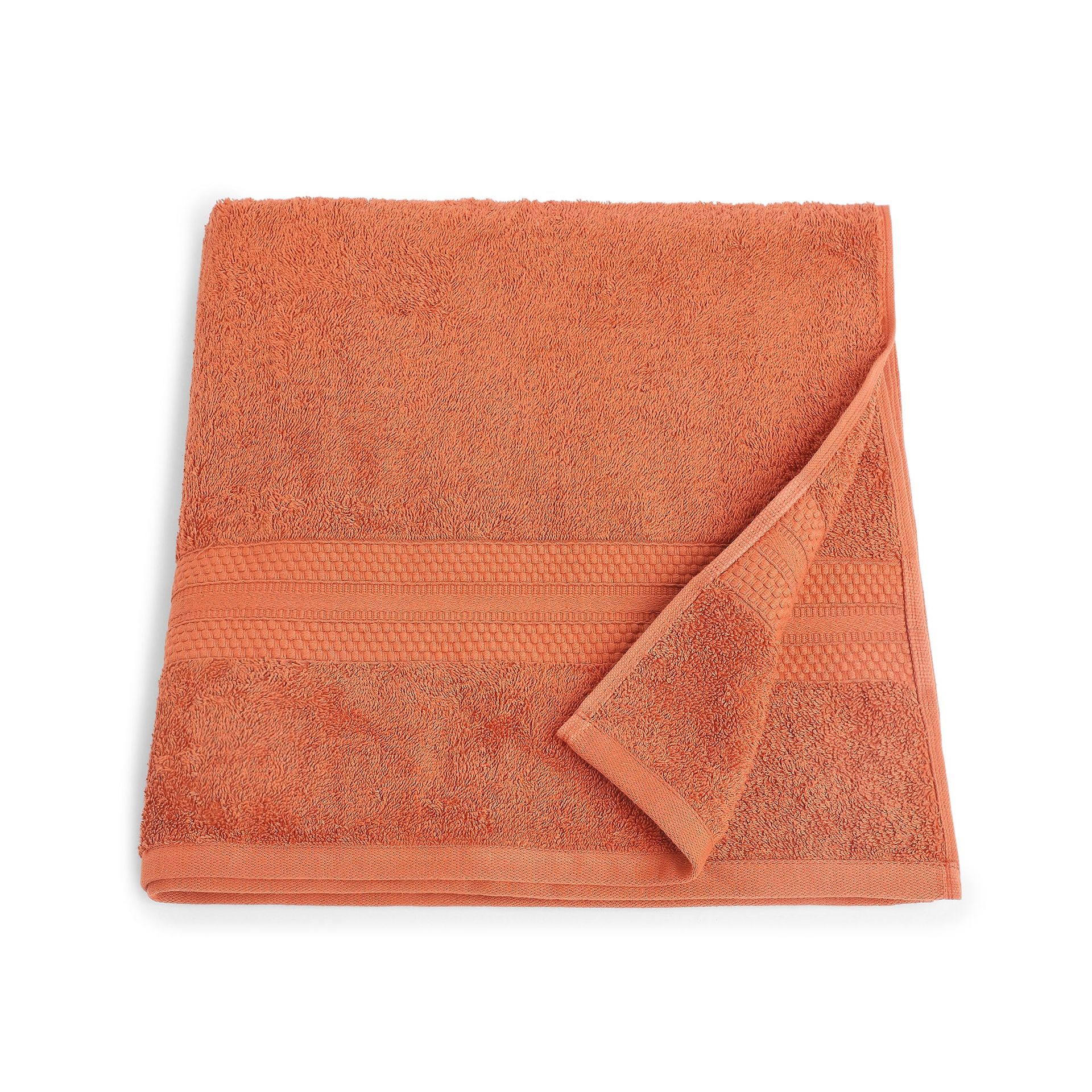 Solid Dyed 475 GSM 100% Cotton Burnt Red Bath Towel | Paleto