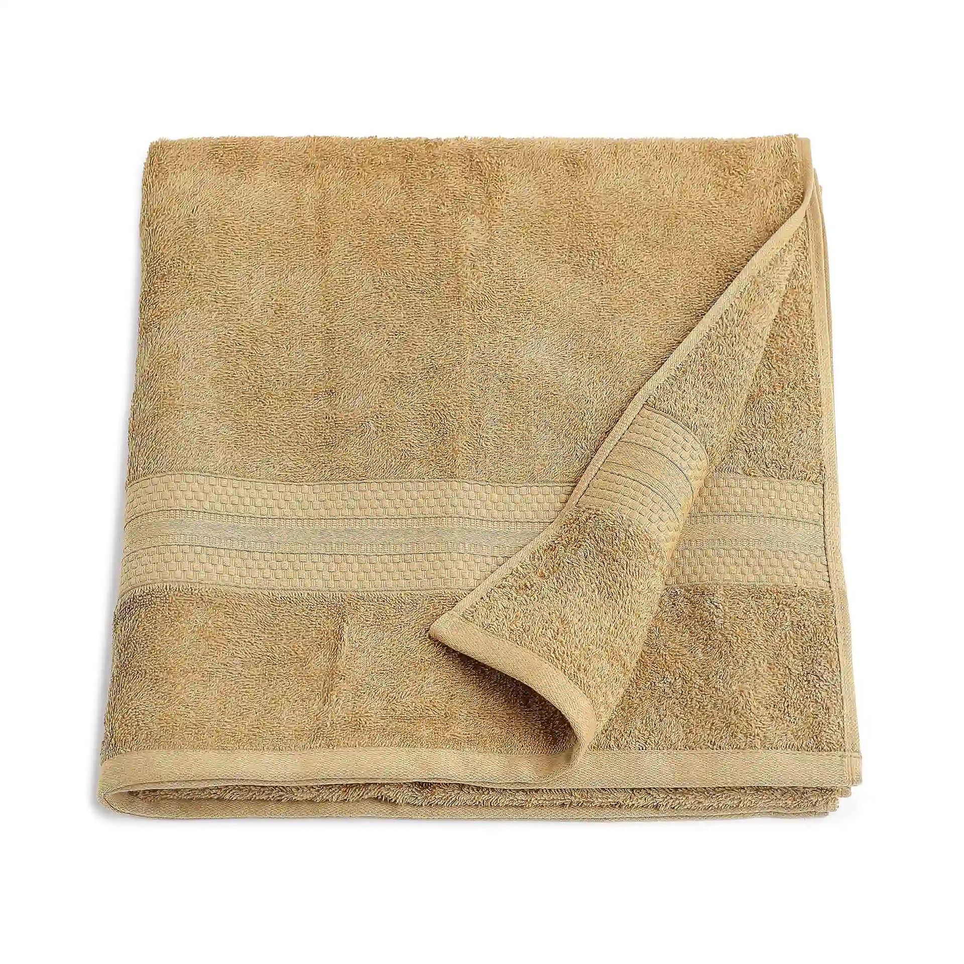 Solid Dyed 475 GSM 100% Cotton Beige Bath Towel | Paleto