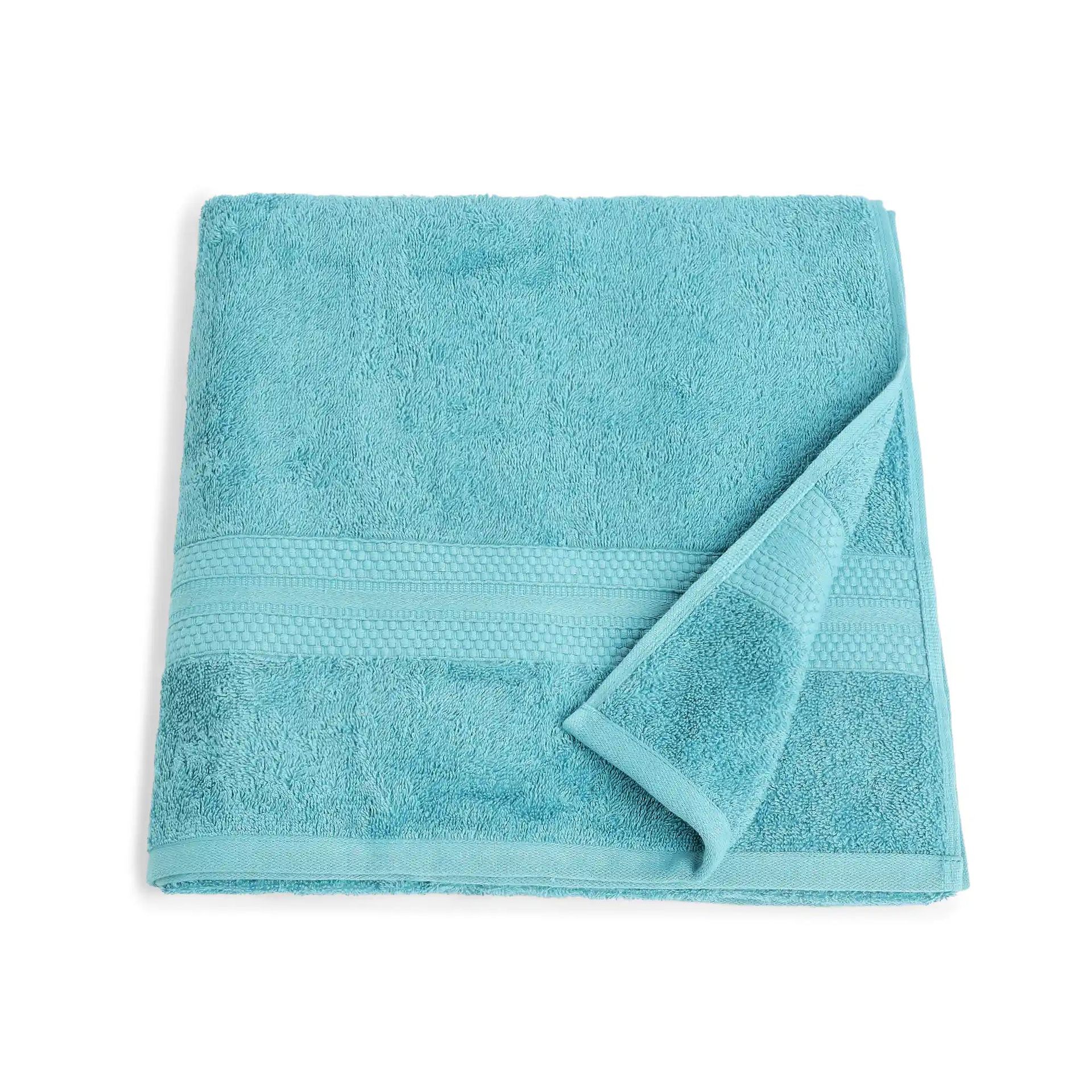 Solid Dyed 475 GSM 100% Cotton Teal Bath Towel | Paleto