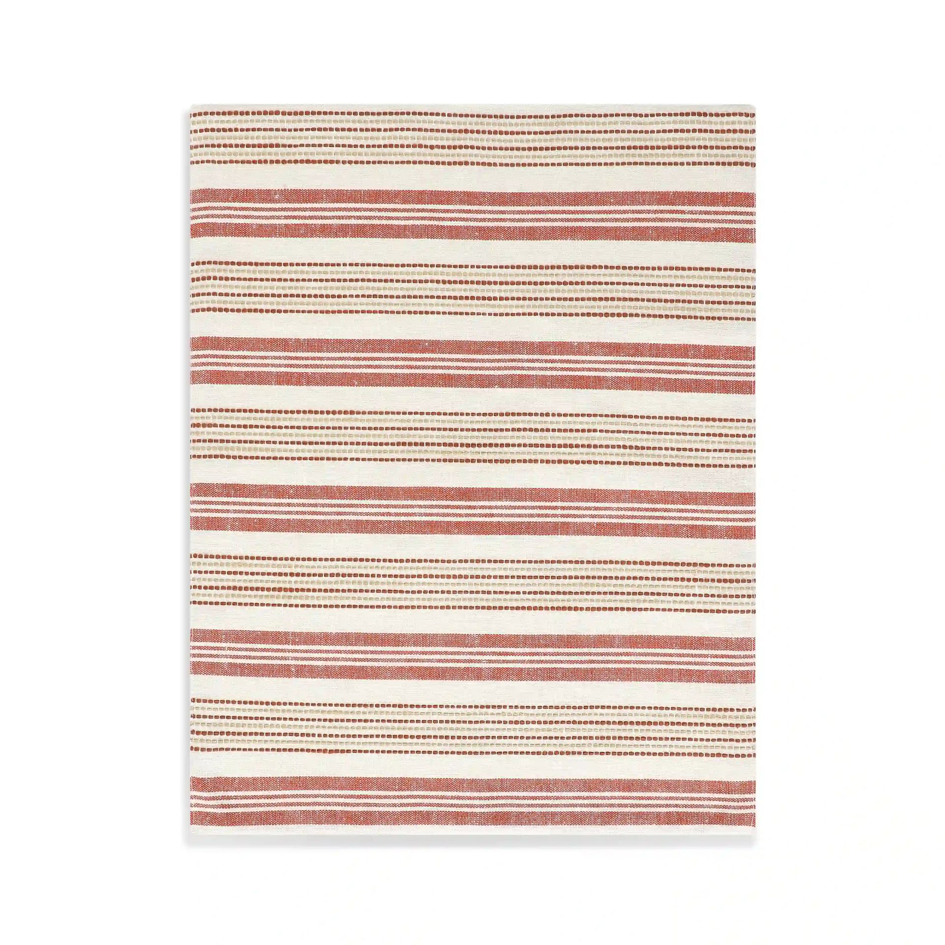 Woven Stripe 331 GSM 58% Cotton Red Set of 4 Table Mat | Kaleida
