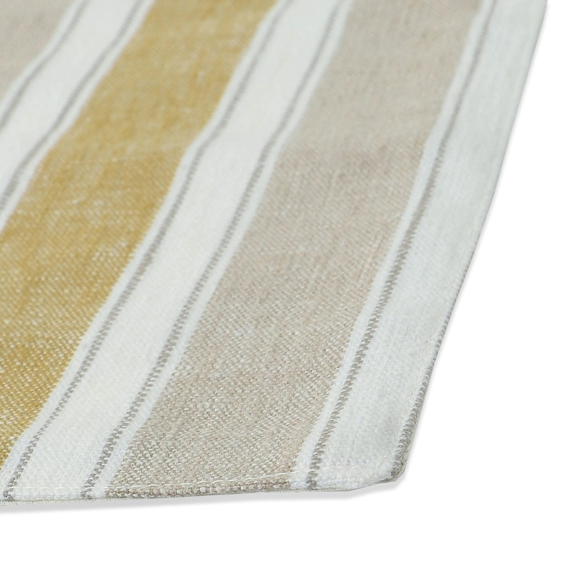 Woven Stripe 302 GSM 52% Cotton Yellow Set of 6 Table Mat | Kaleida