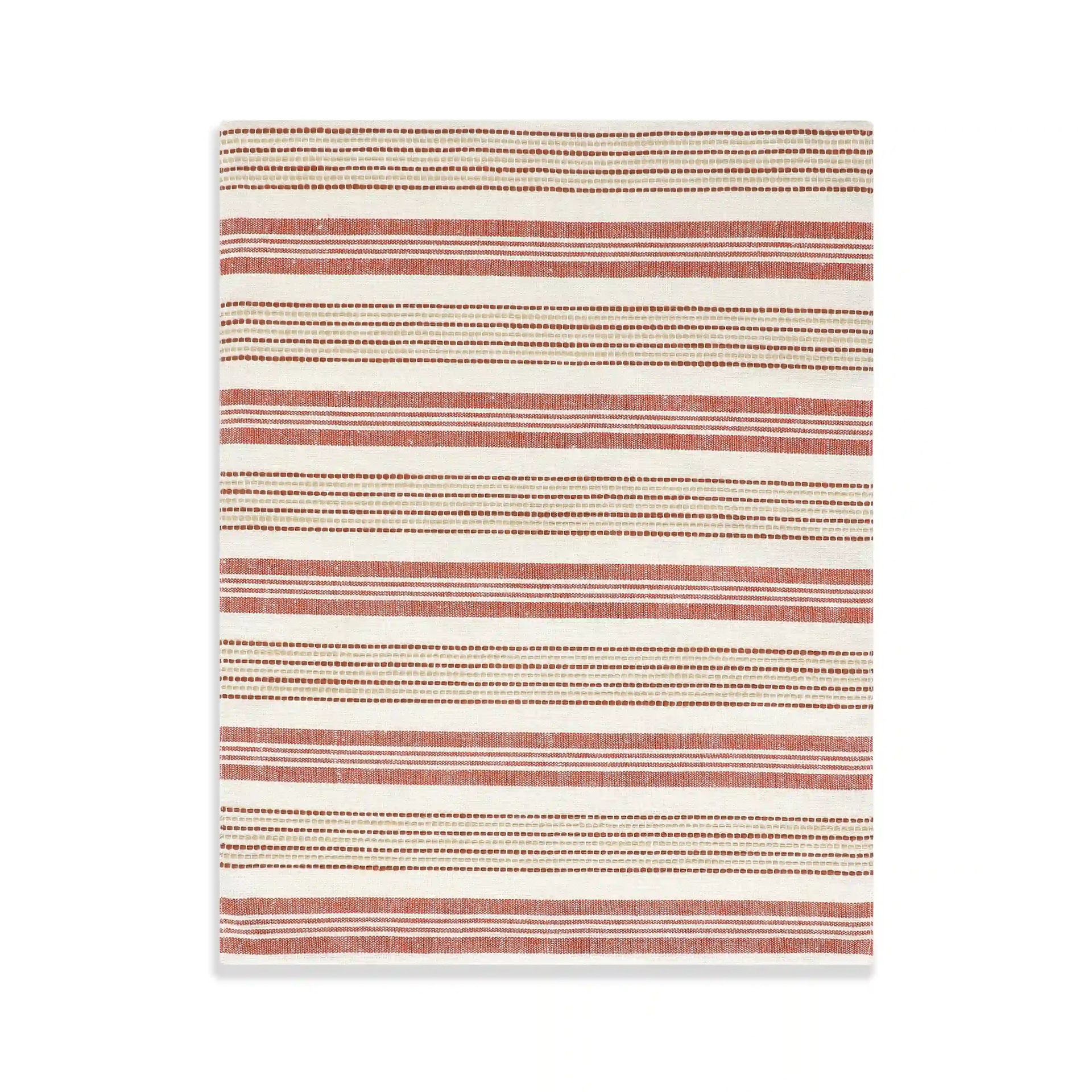 Woven Stripe 331 GSM 58% Cotton Red Set of 6 Table Mat | Kaleida