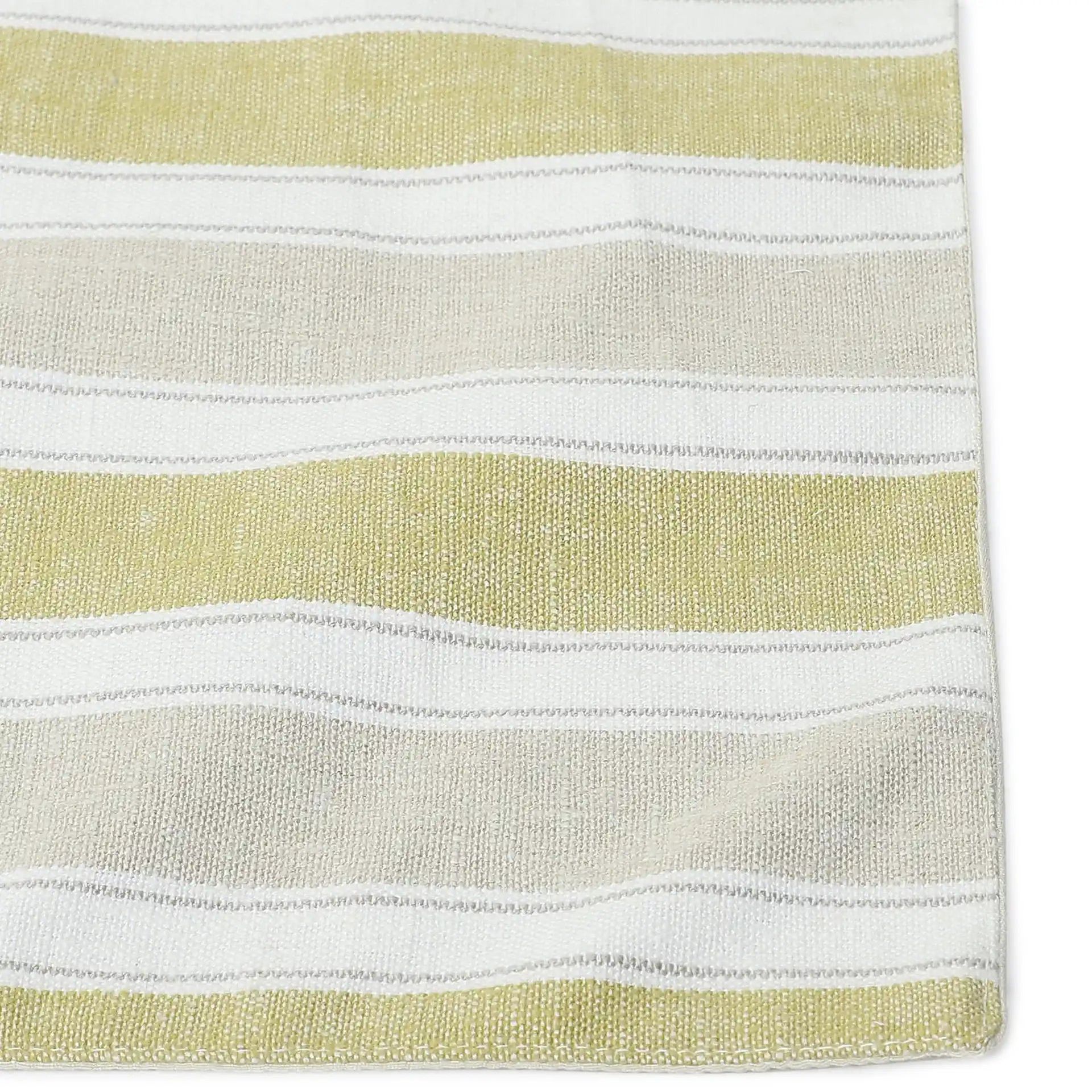 Woven Stripe 302 GSM 52% Cotton Yellow Table Runner | Kaleida