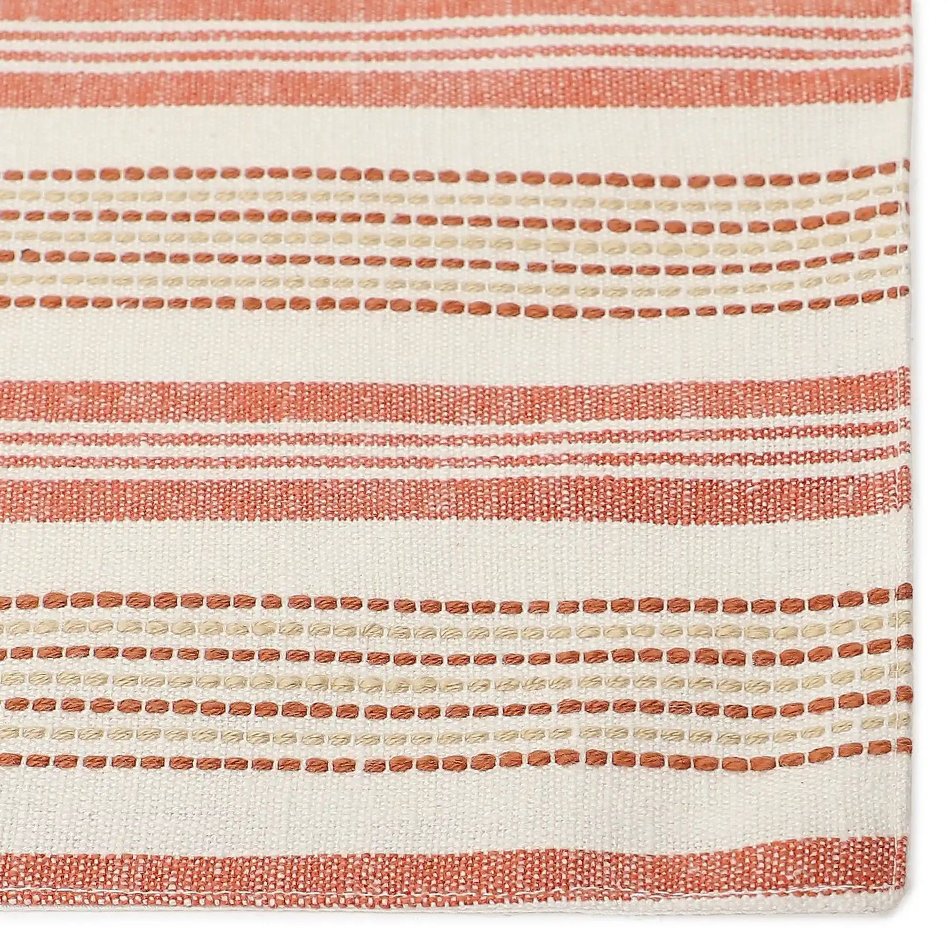 Woven Stripe 331 GSM 58% Cotton Red Table Runner | Kaleida