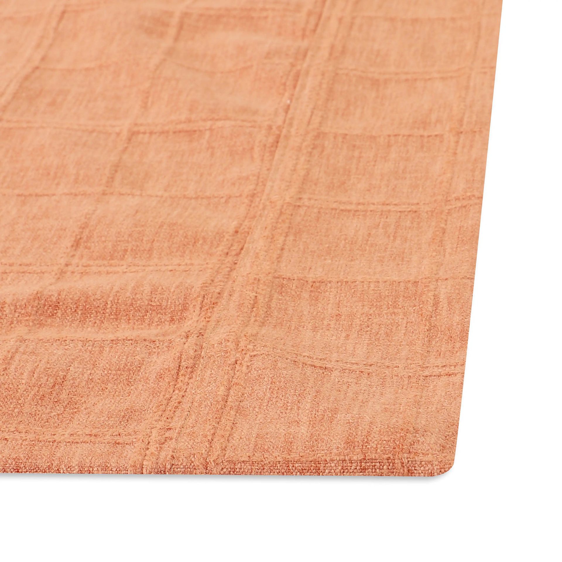 Solid Dyed 355 GSM 50% Cotton Red 6 Seater Table Cloth | Kaleida