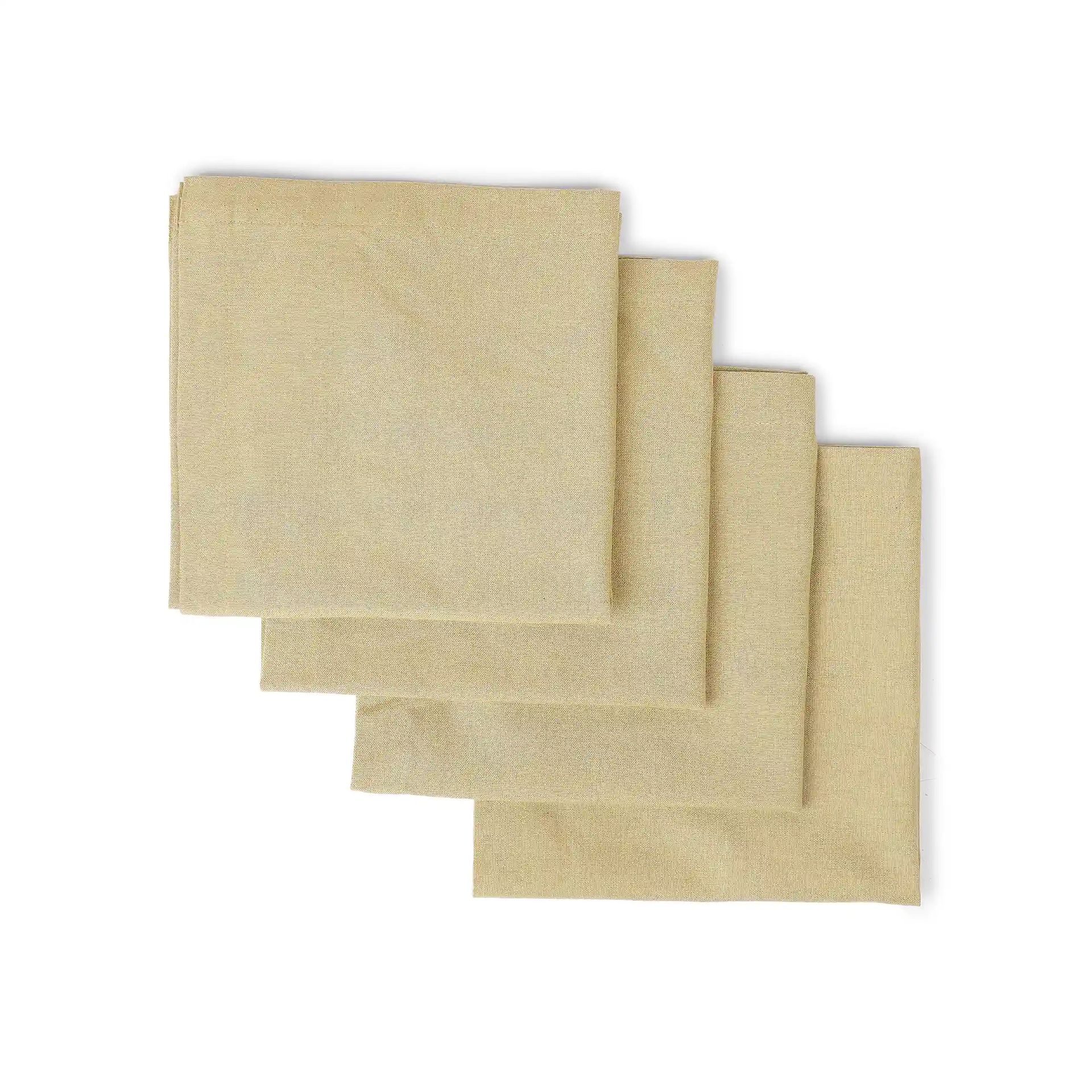 Solid Dyed 215 GSM 100% Cotton Yellow Set of 4 Table Napkin | Kaleida
