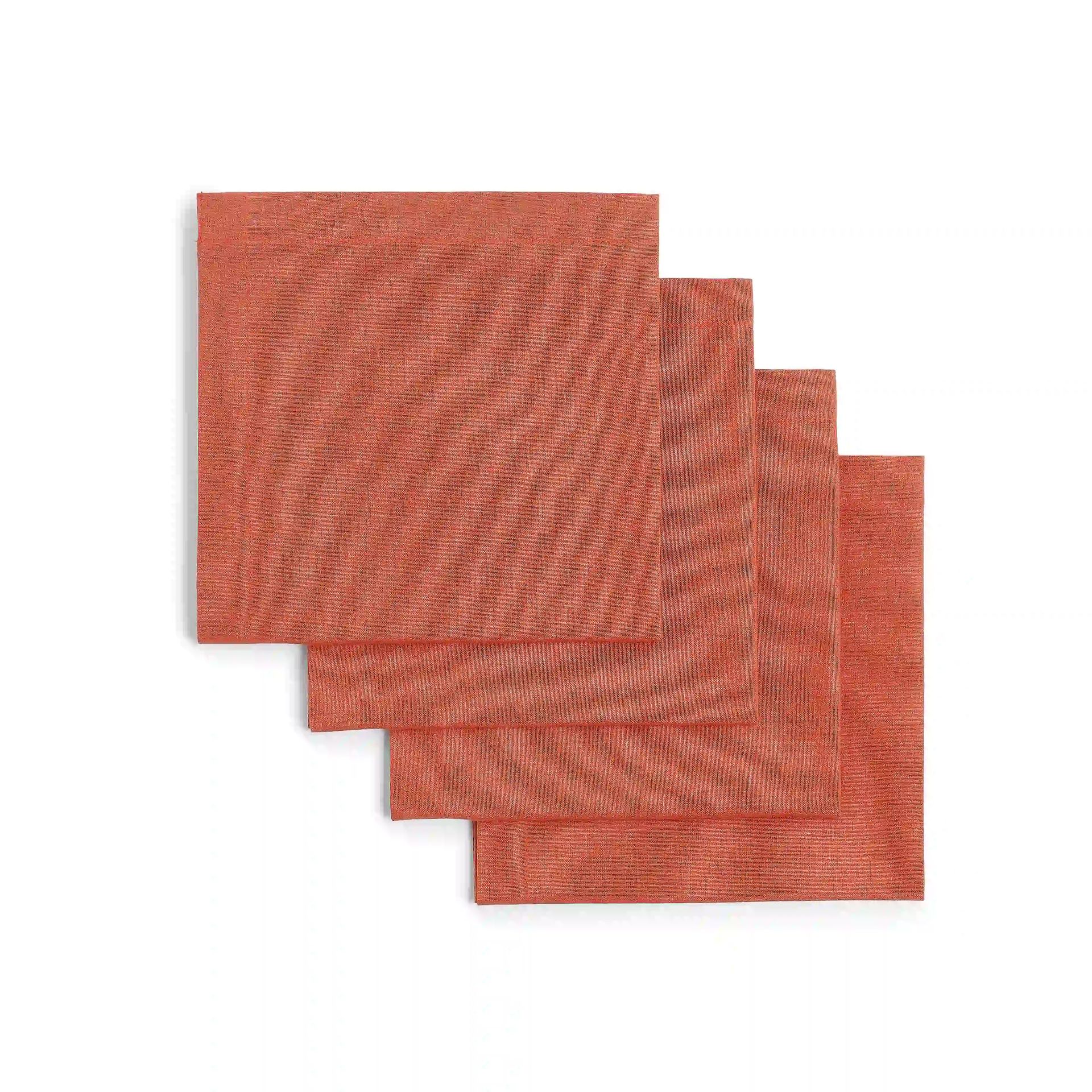 Solid Dyed 215 GSM 100% Cotton Red Set of 4 Table Napkin | Kaleida