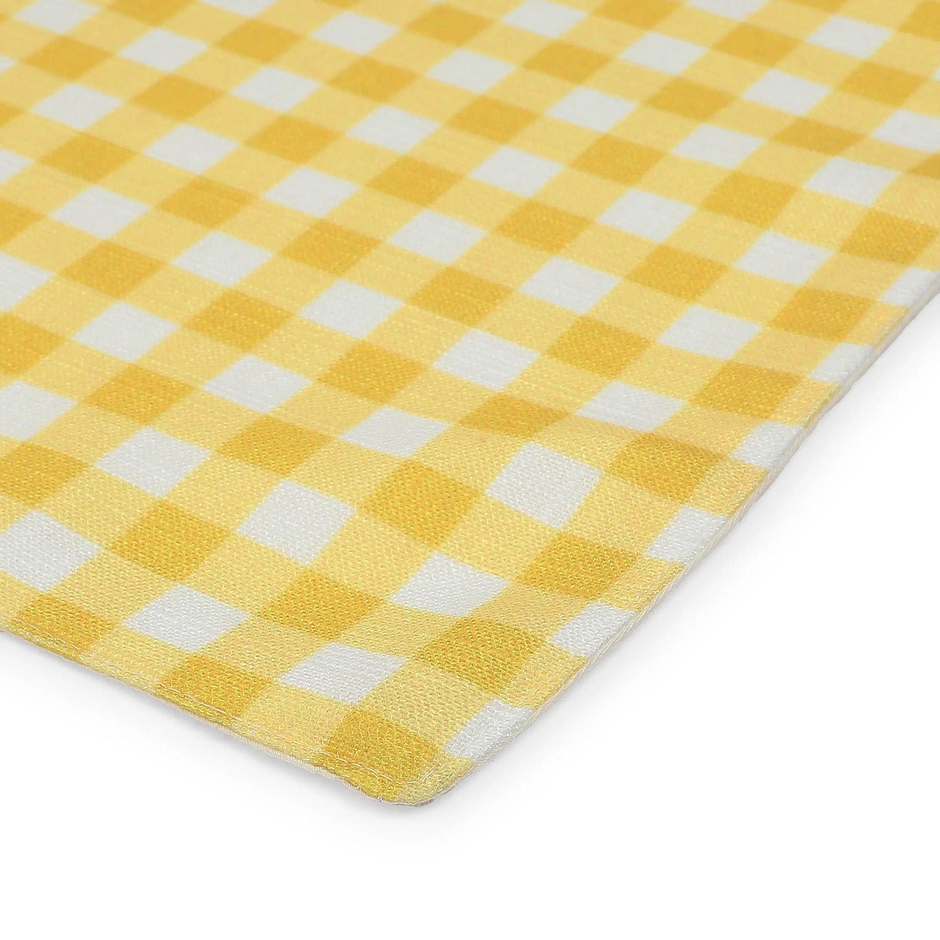 Big Gingham 319 GSM 100% Polyester Yellow Set of 4 Table Mat | Nonna's Home