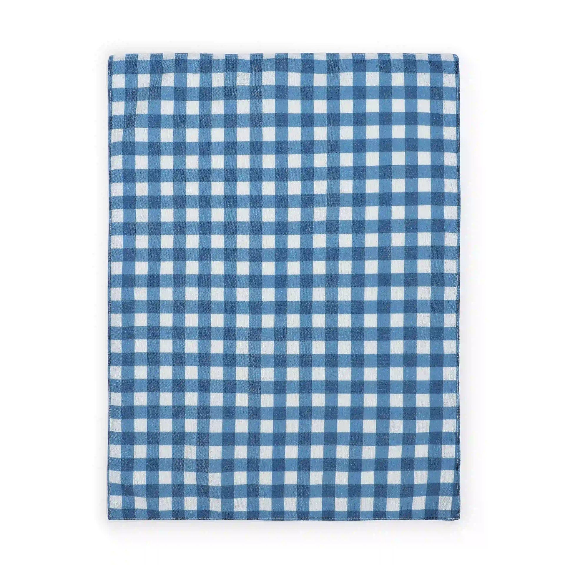 Big Gingham 319 GSM 100% Polyester Blue Set of 6 Table Mat | Nonna's Home
