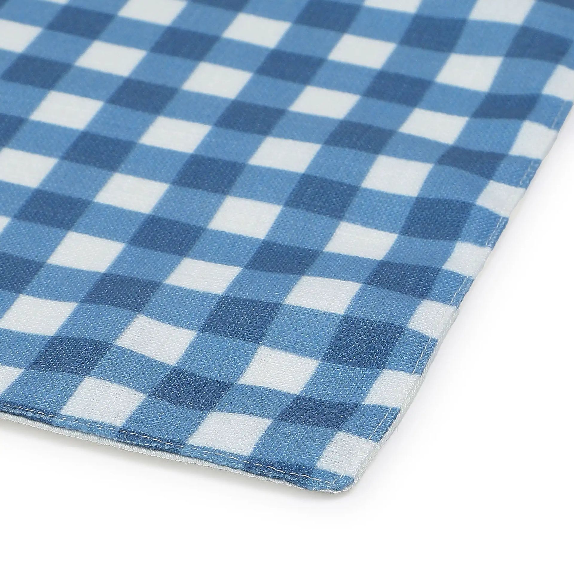 Big Gingham 319 GSM 100% Polyester Blue Set of 6 Table Mat | Nonna's Home