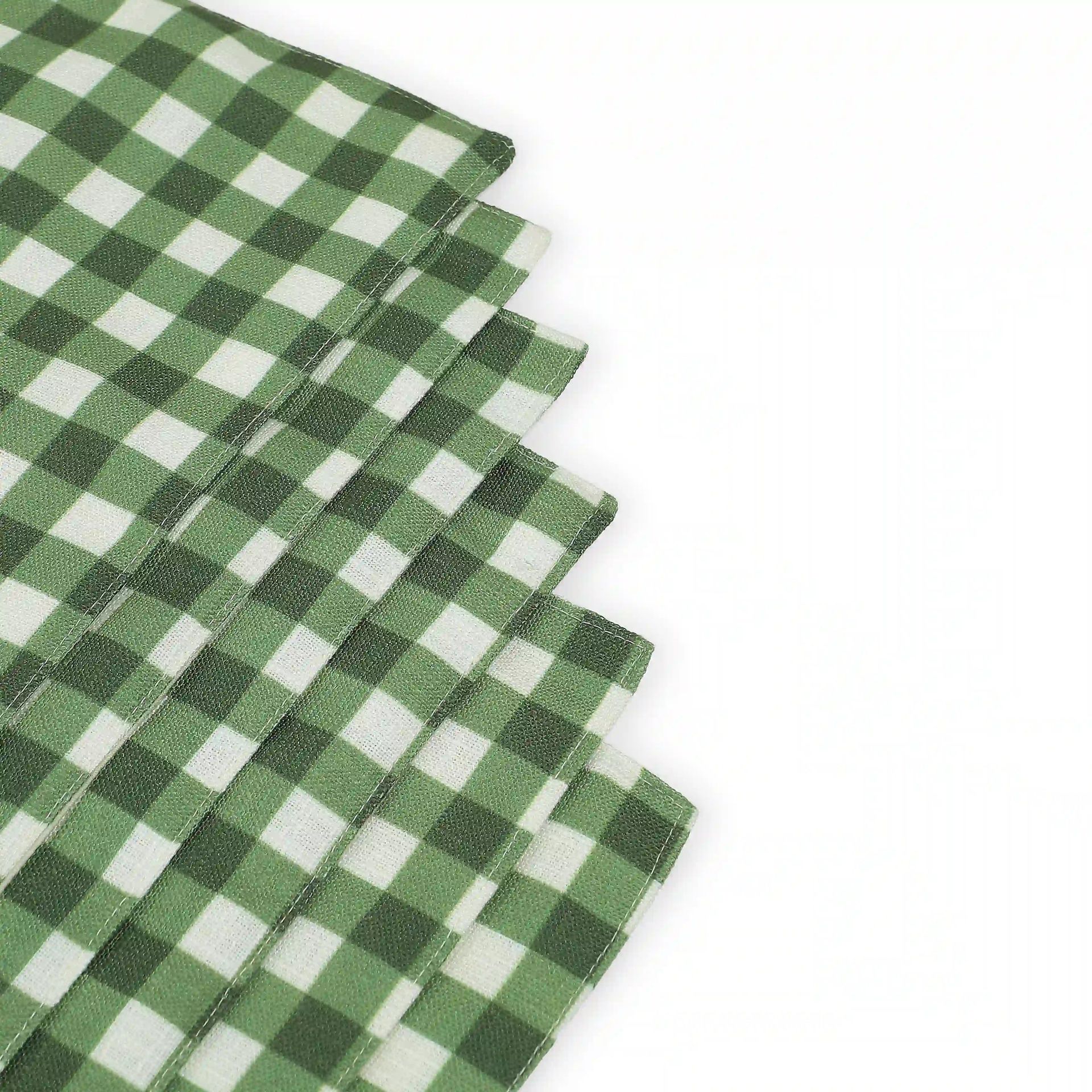 Big Gingham 319 GSM 100% Polyester Green Set of 6 Table Mat | Nonna's Home
