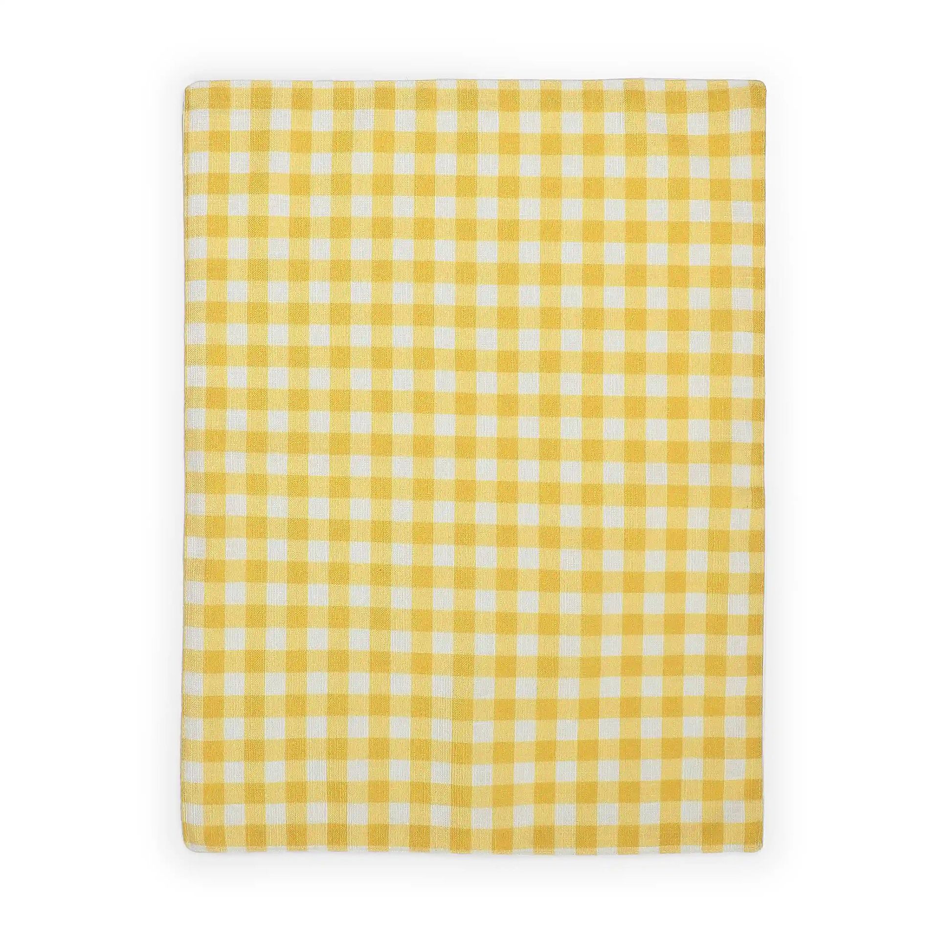 Big Gingham 319 GSM 100% Polyester Yellow Set of 6 Table Mat | Nonna's Home
