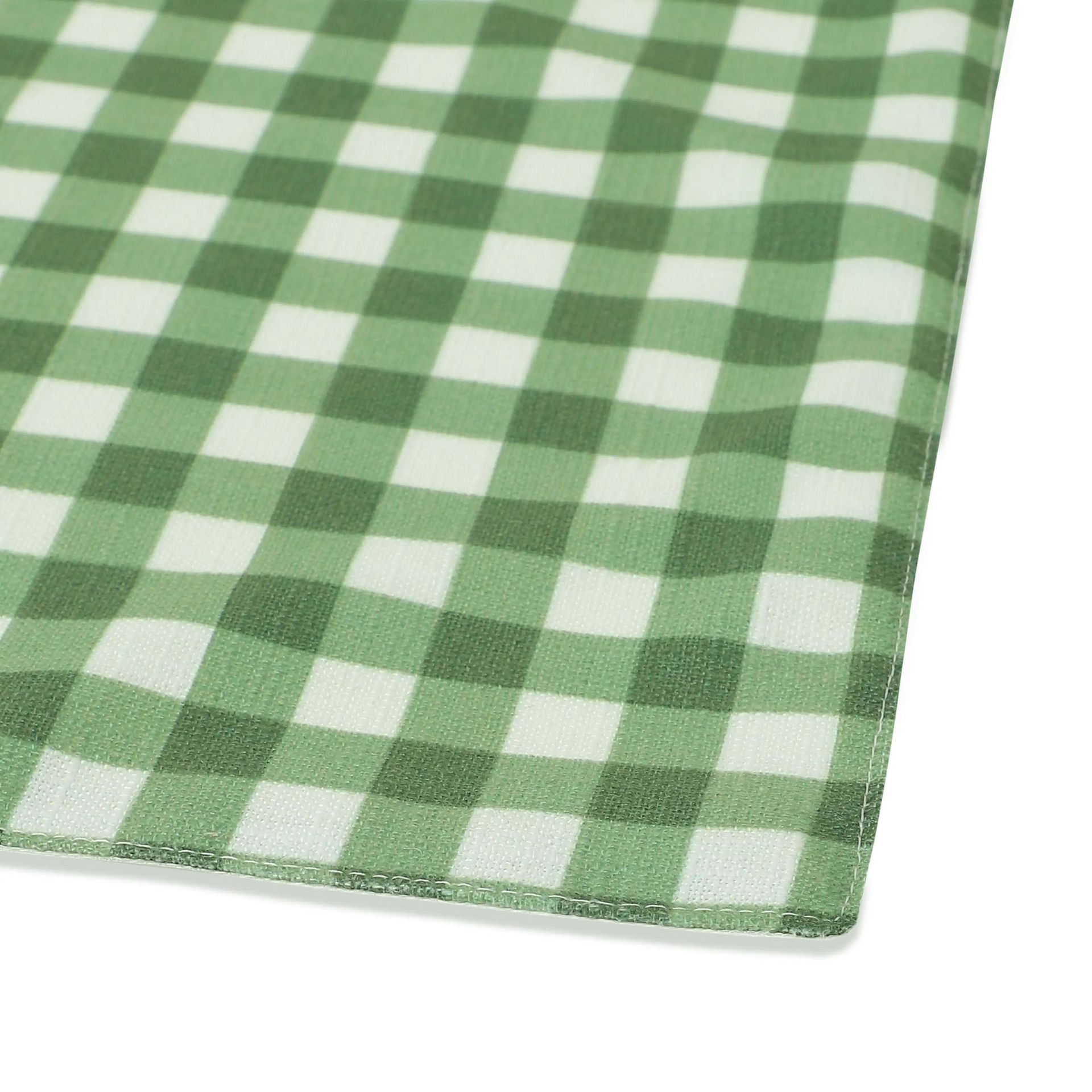 Big Gingham 319 GSM 100% Polyester Green Table Runner | Nonna's Home