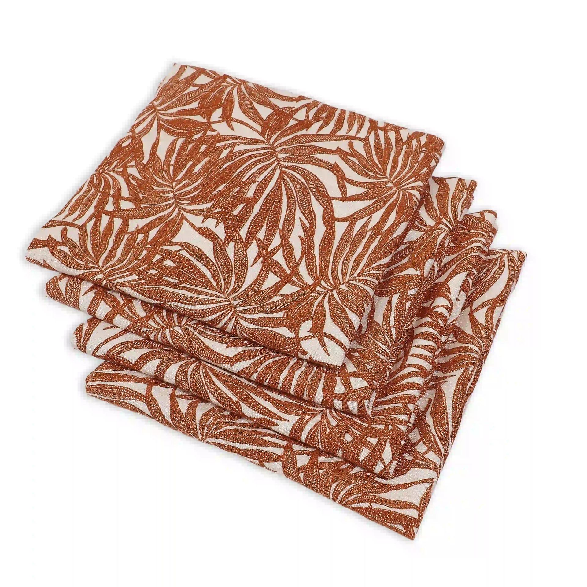 Tropical 280 GSM 100% Cotton Rust Set of 4 Table Napkin | Nonna's Home
