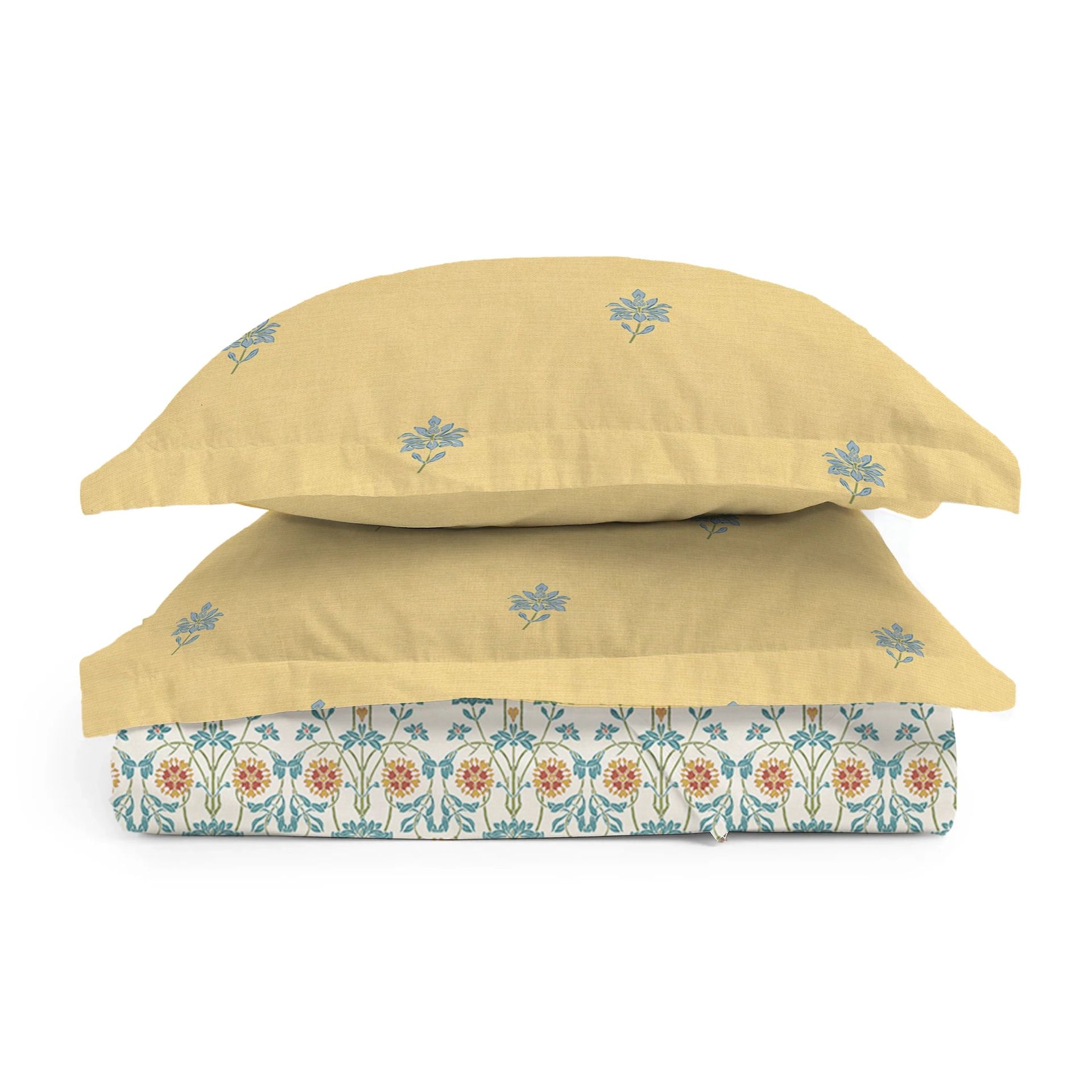 Indian Heritage 220 TC 100% Premium Cotton Midnight Teal Super King Bedsheet Set | Udyan Tales