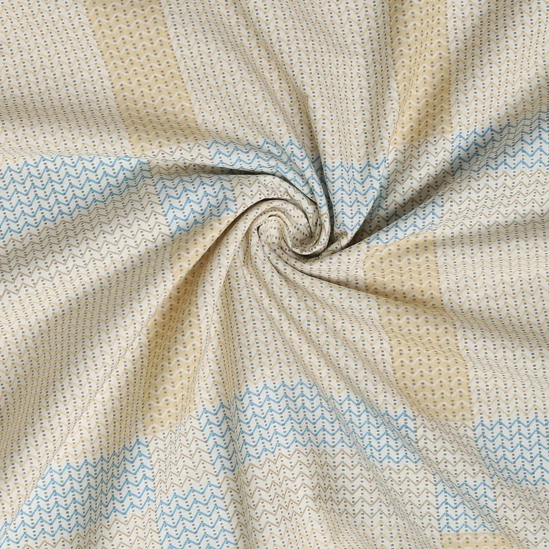 Geometric 200 GSM 100% Cotton Sand Double Dohar | Threadscapes