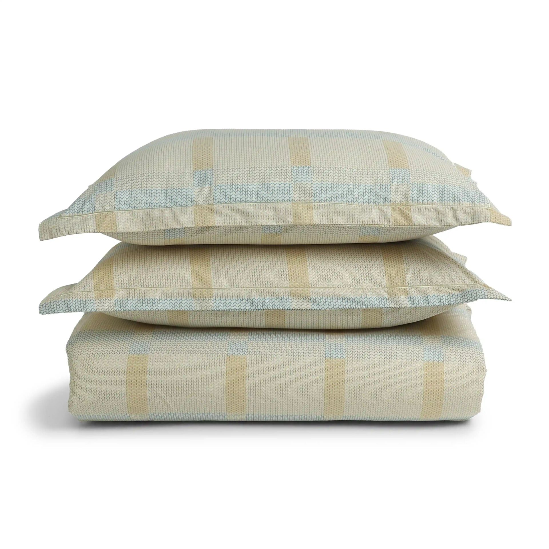 Geometric 200 TC Cotton Sand King Fitted Sheet Set | Threadscapes