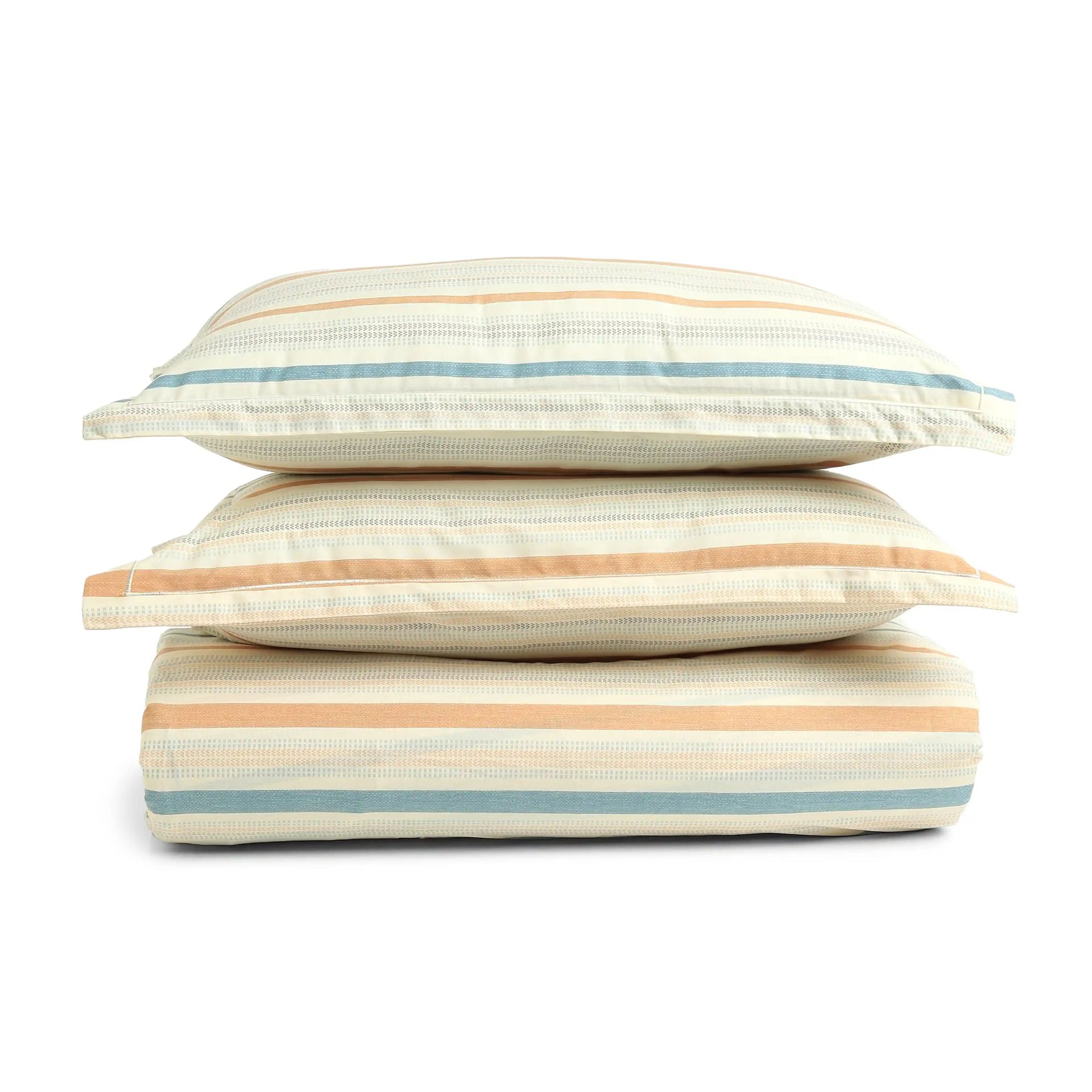 Geometric 200 TC Cotton Multicolour King Fitted Sheet Set | Threadscapes